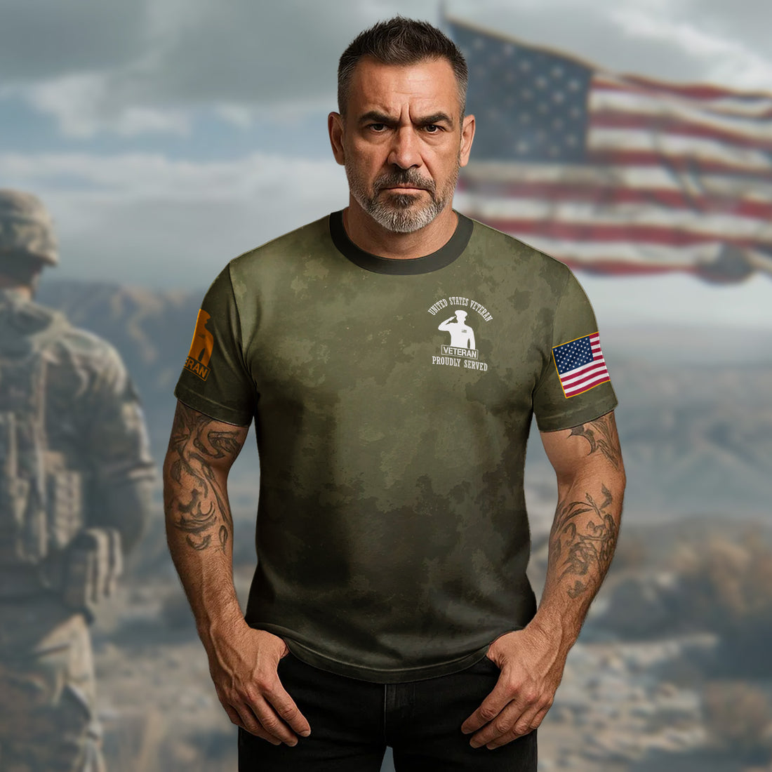 You'll Never Walk Alone Standing Strong with Brotherhood Loyalty and Unbreakable Veteran Spirit All-over Print T-Shirt