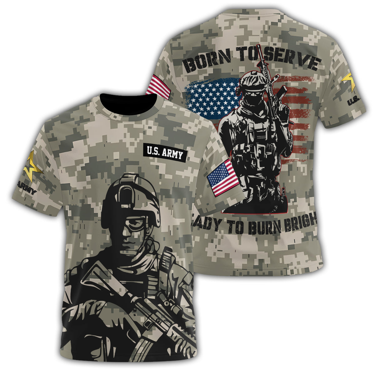 Veteran Born to Serve Ready All-over Print T-Shirt Main image