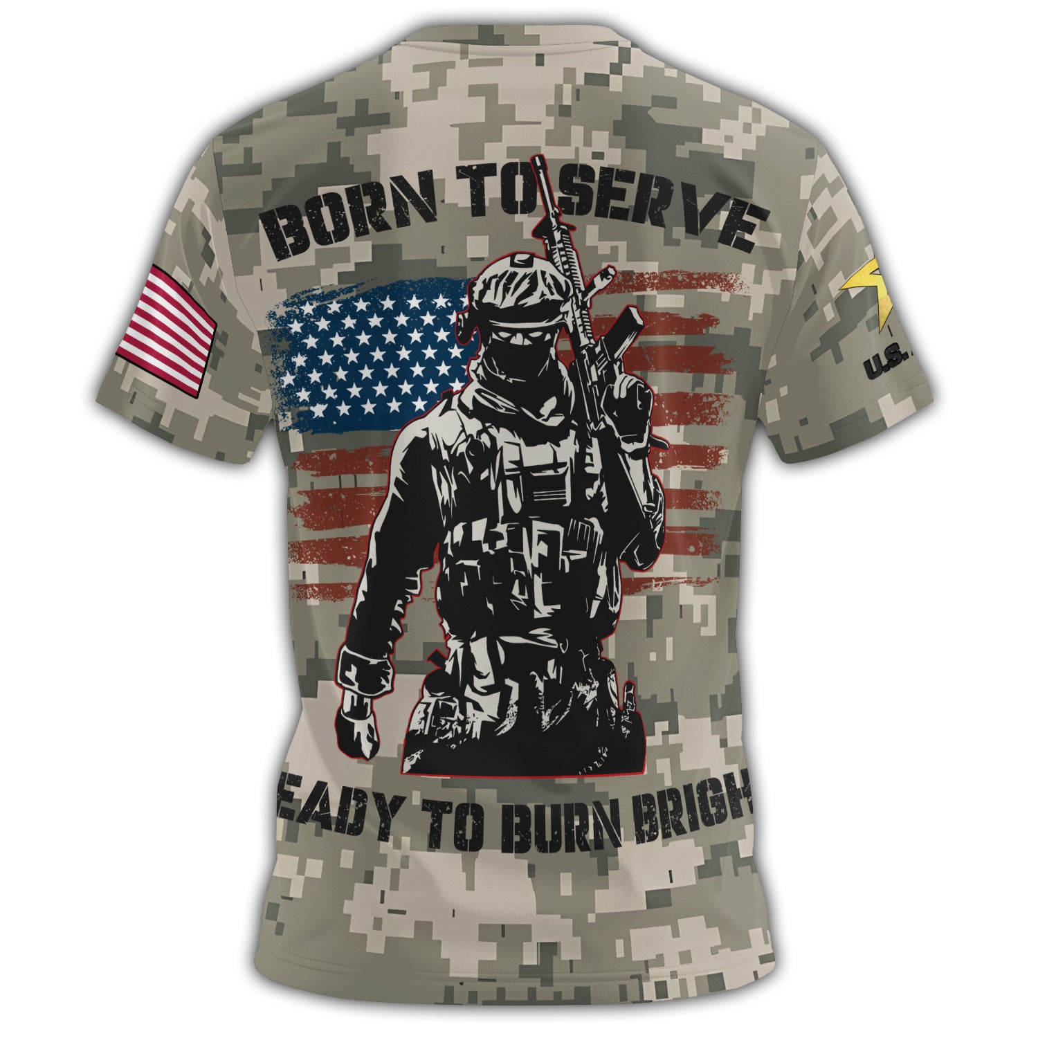 Veteran Born to Serve Ready All-over Print T-Shirt