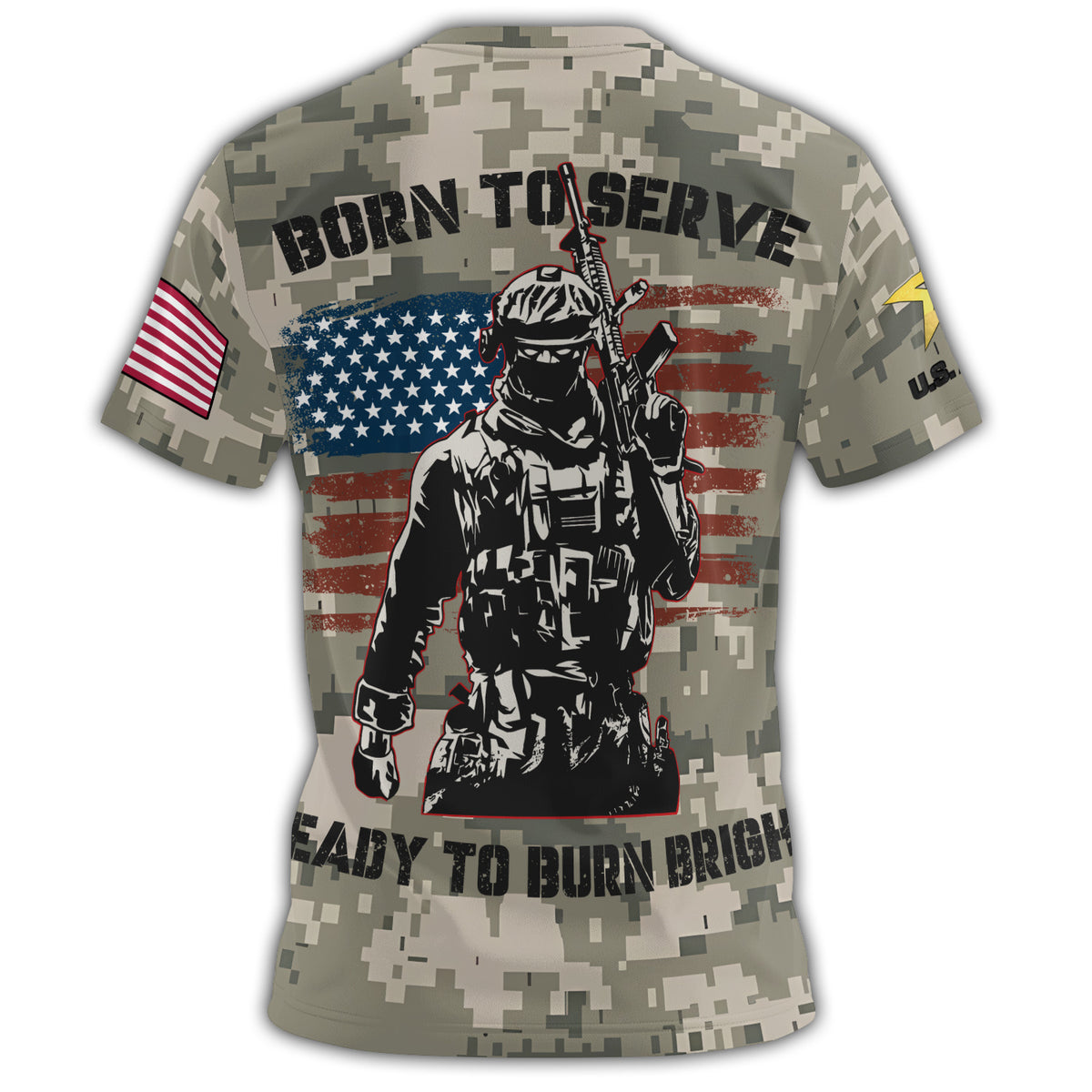Veteran Born to Serve Ready All-over Print T-Shirt