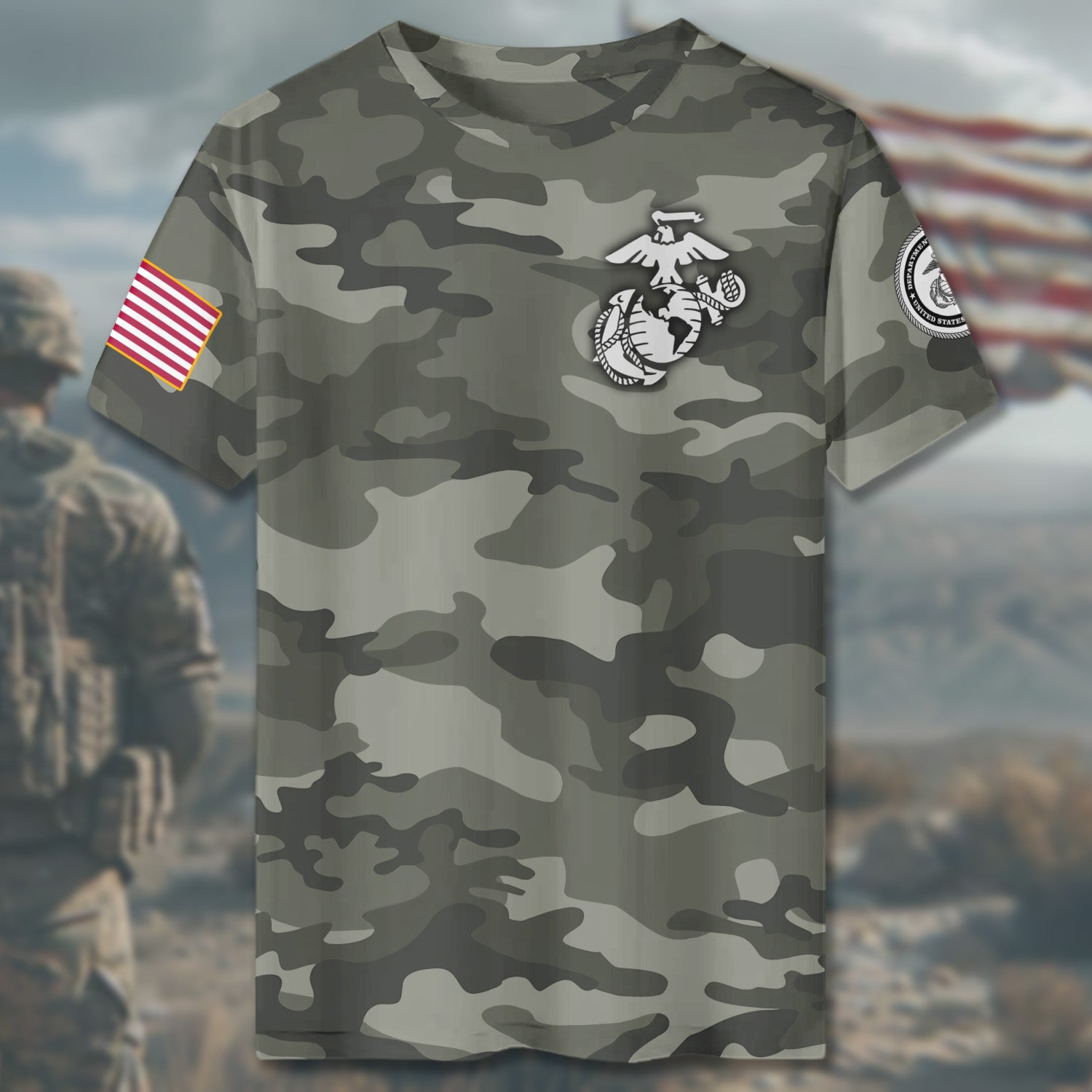 Badass by Birth Veteran by All-over Print T-Shirt