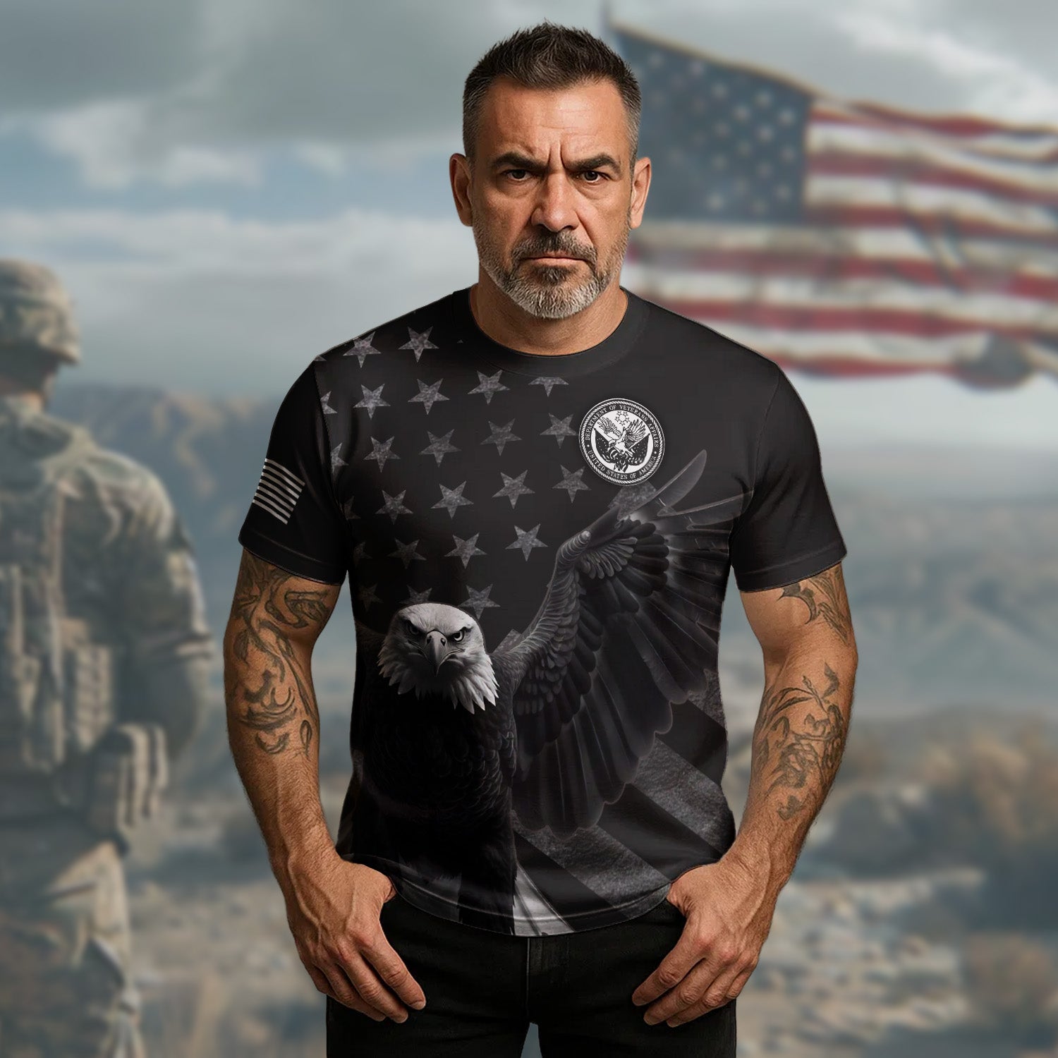 Honor the Fallen Salute the Brave All-over Print T-Shirt Secondary image