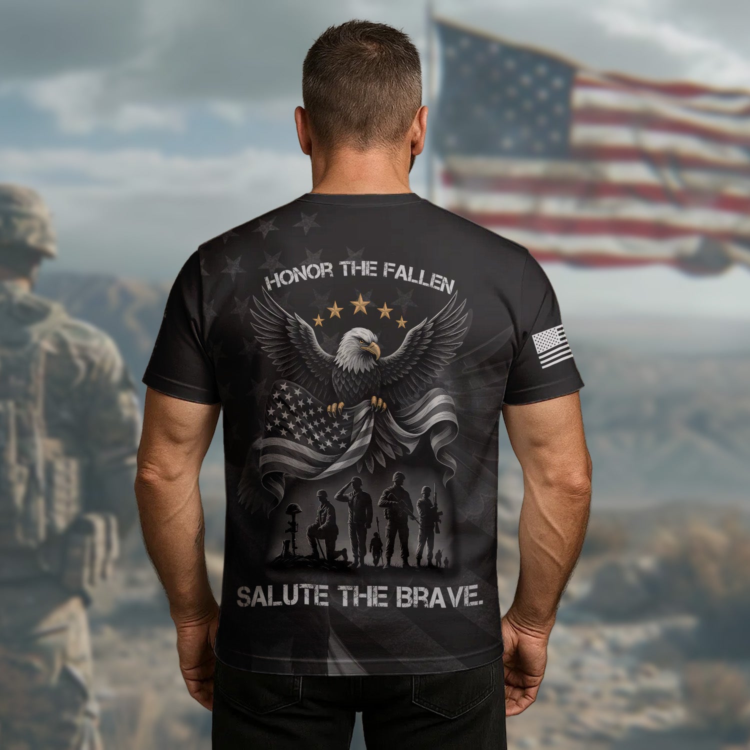 Honor the Fallen Salute the All-over Print T-Shirt