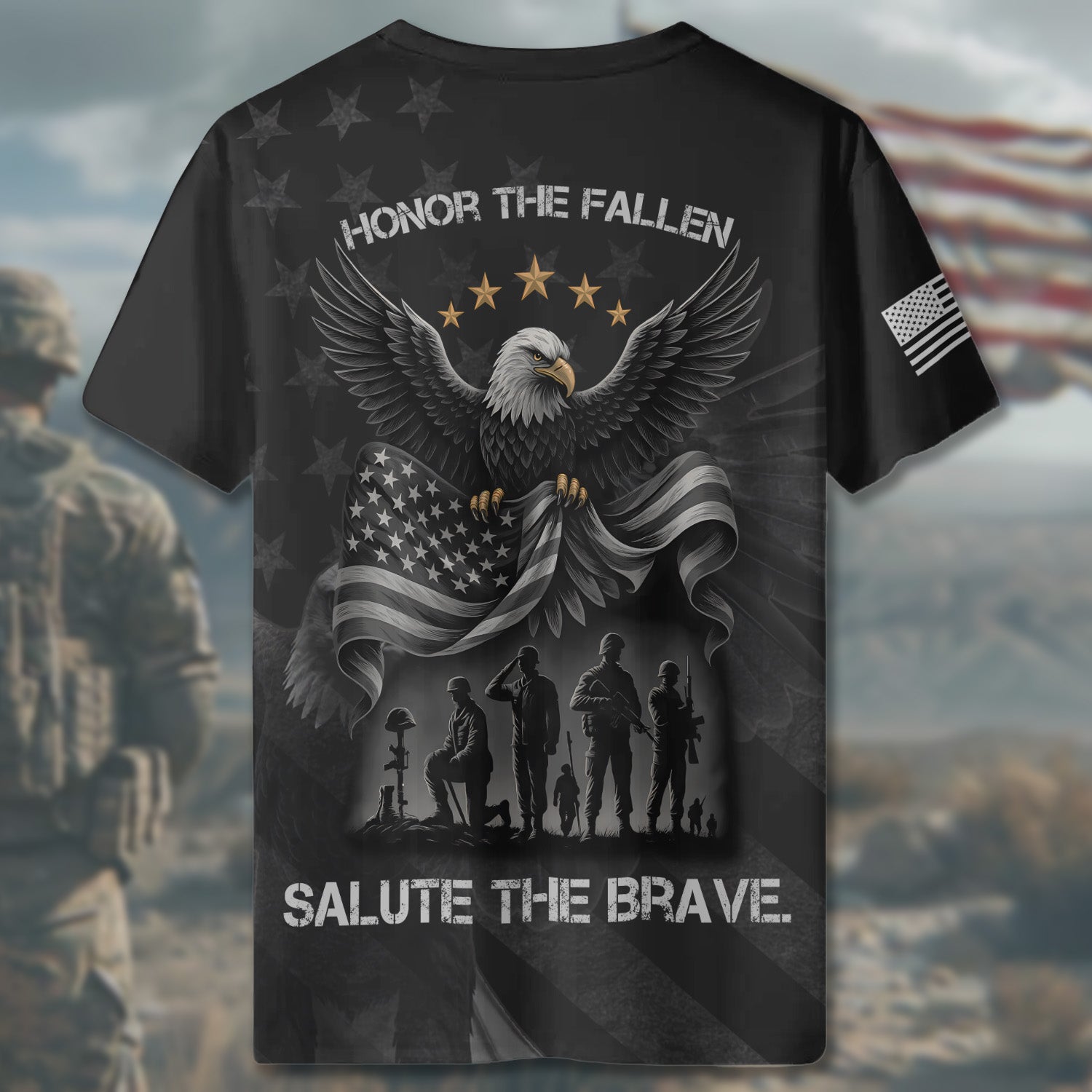 Honor the Fallen Salute the All-over Print T-Shirt