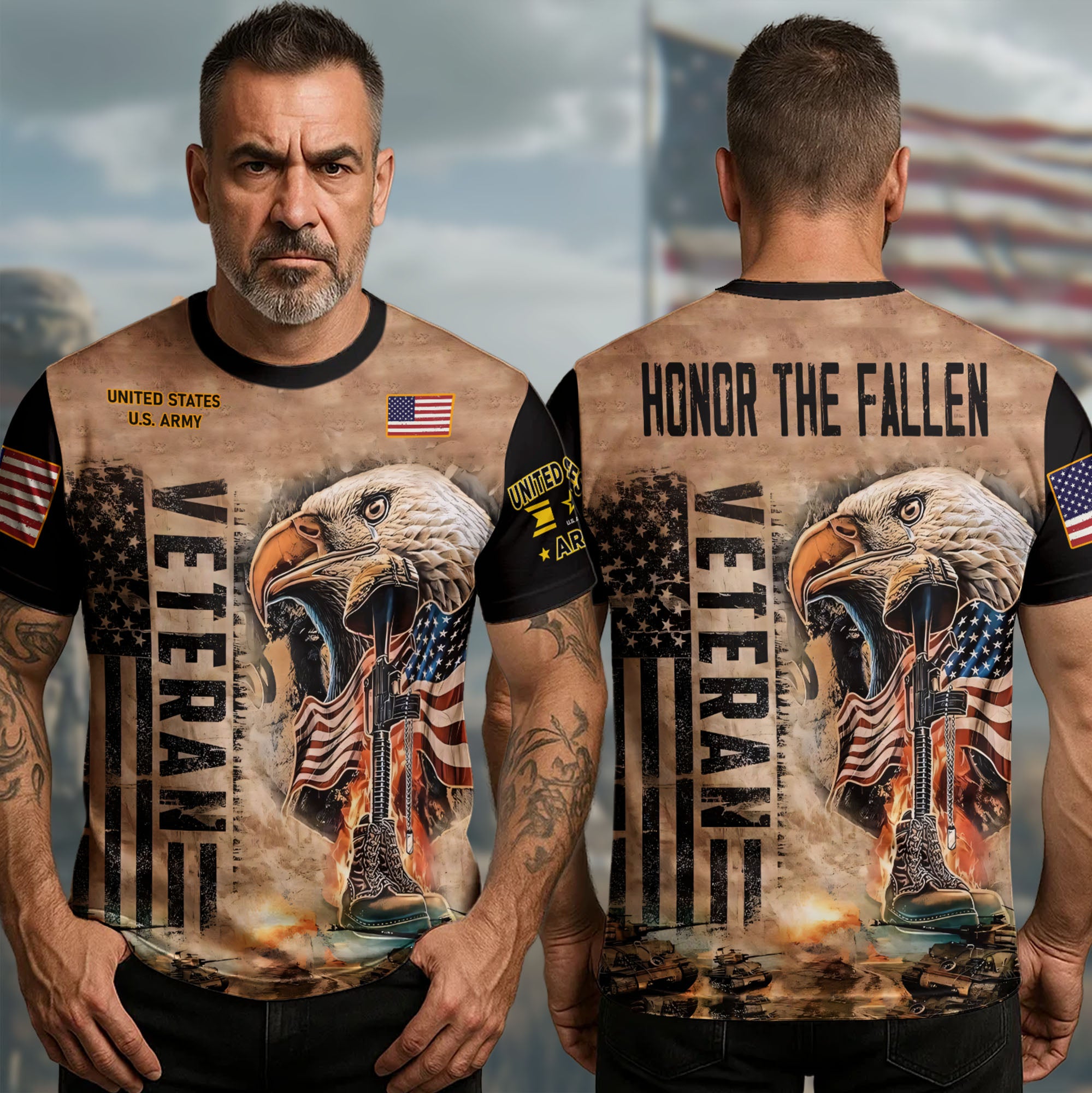 Veteran Honor the Fallen All-over Print T-Shirt