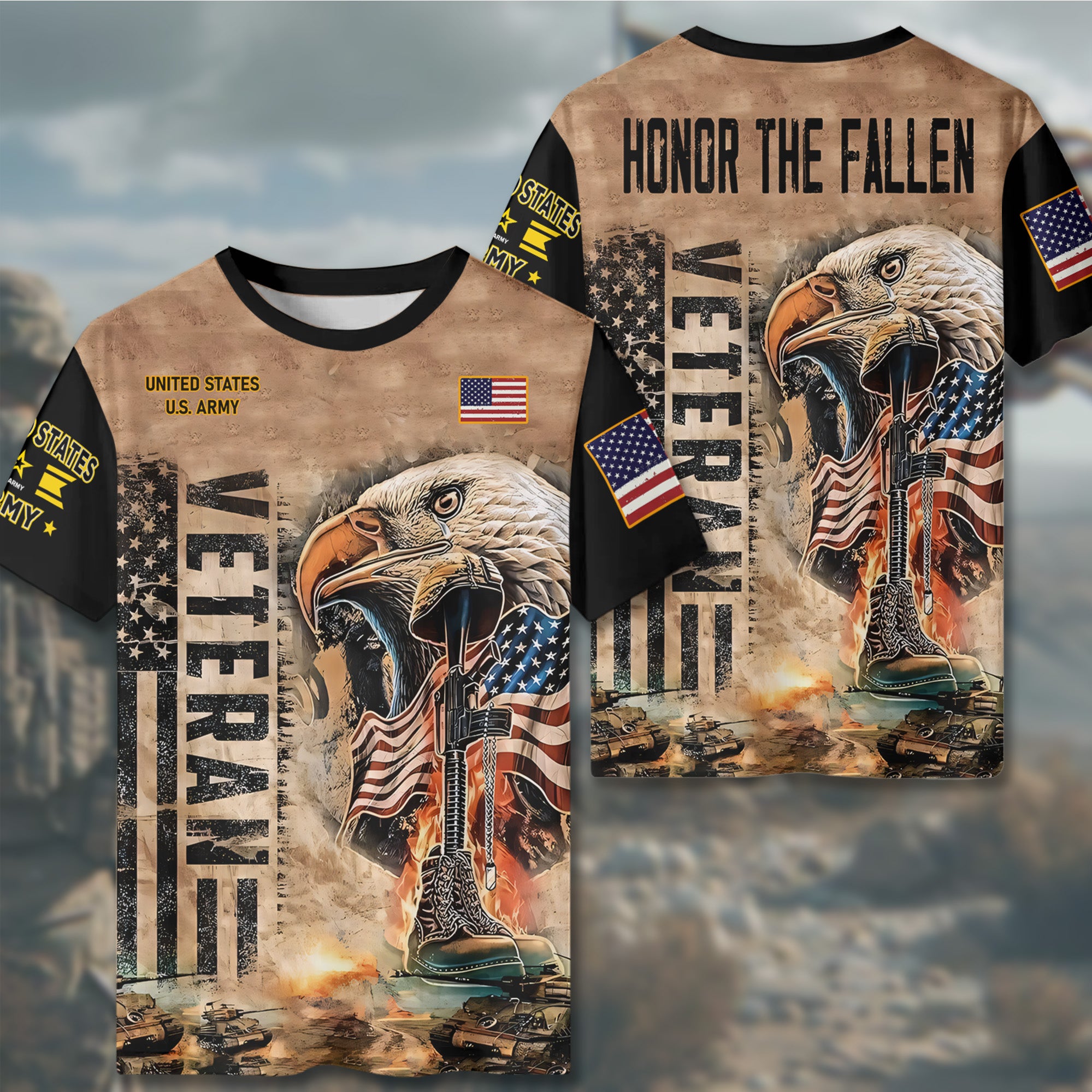 Veteran Honor the Fallen All-over Print T-Shirt