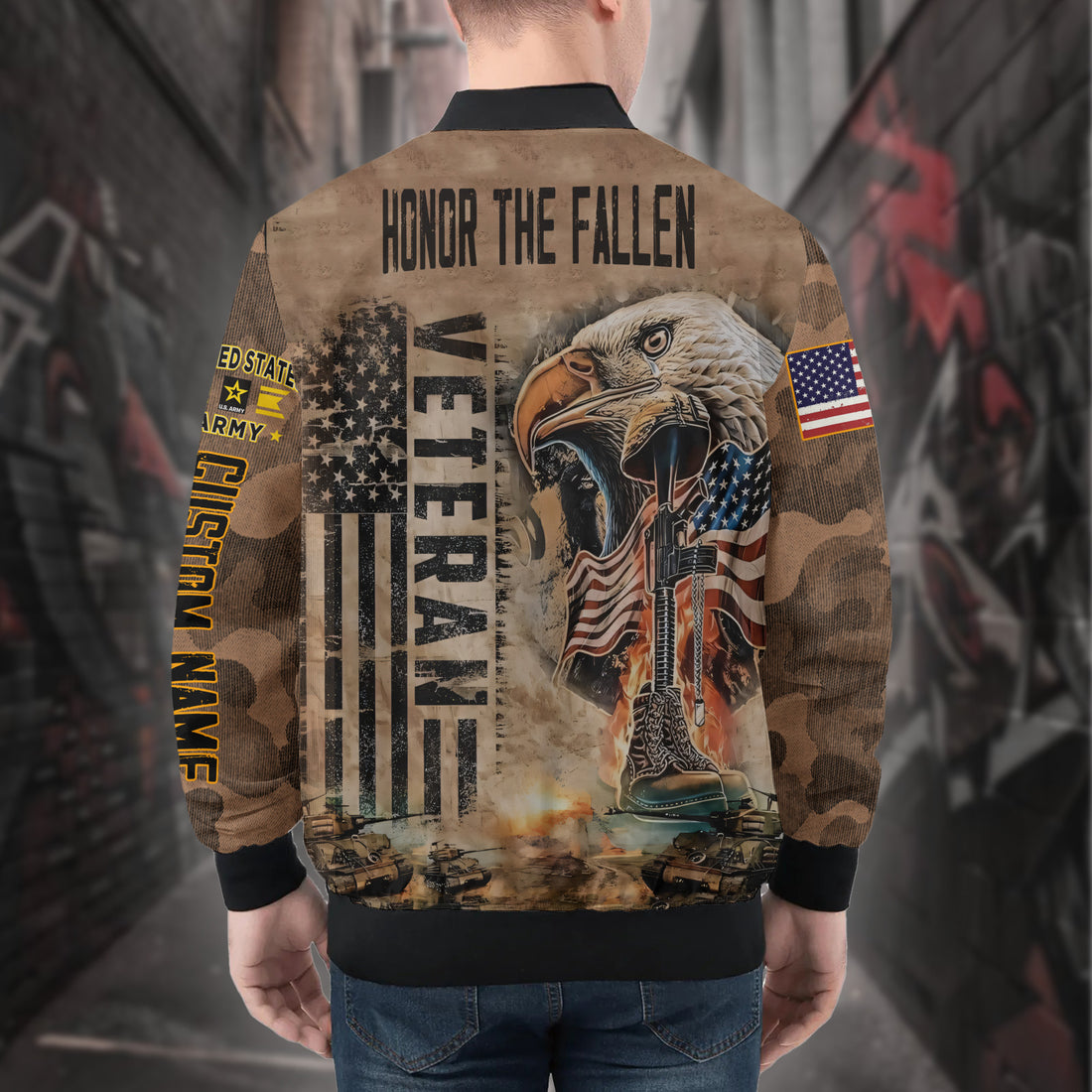 Veteran Pride Personalized All-over Print Bomber Jacket