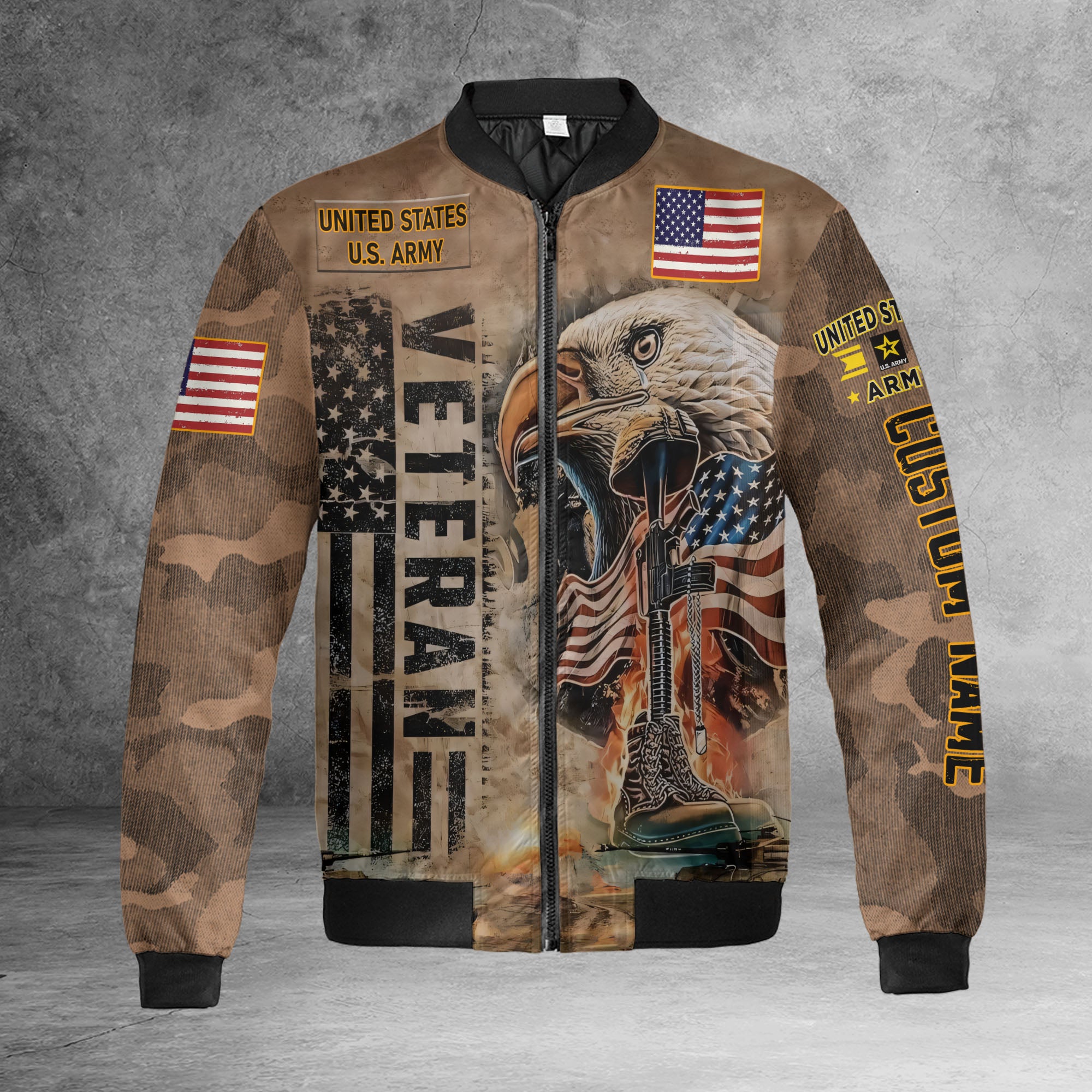 Veteran Pride Personalized All-over Print Bomber Jacket