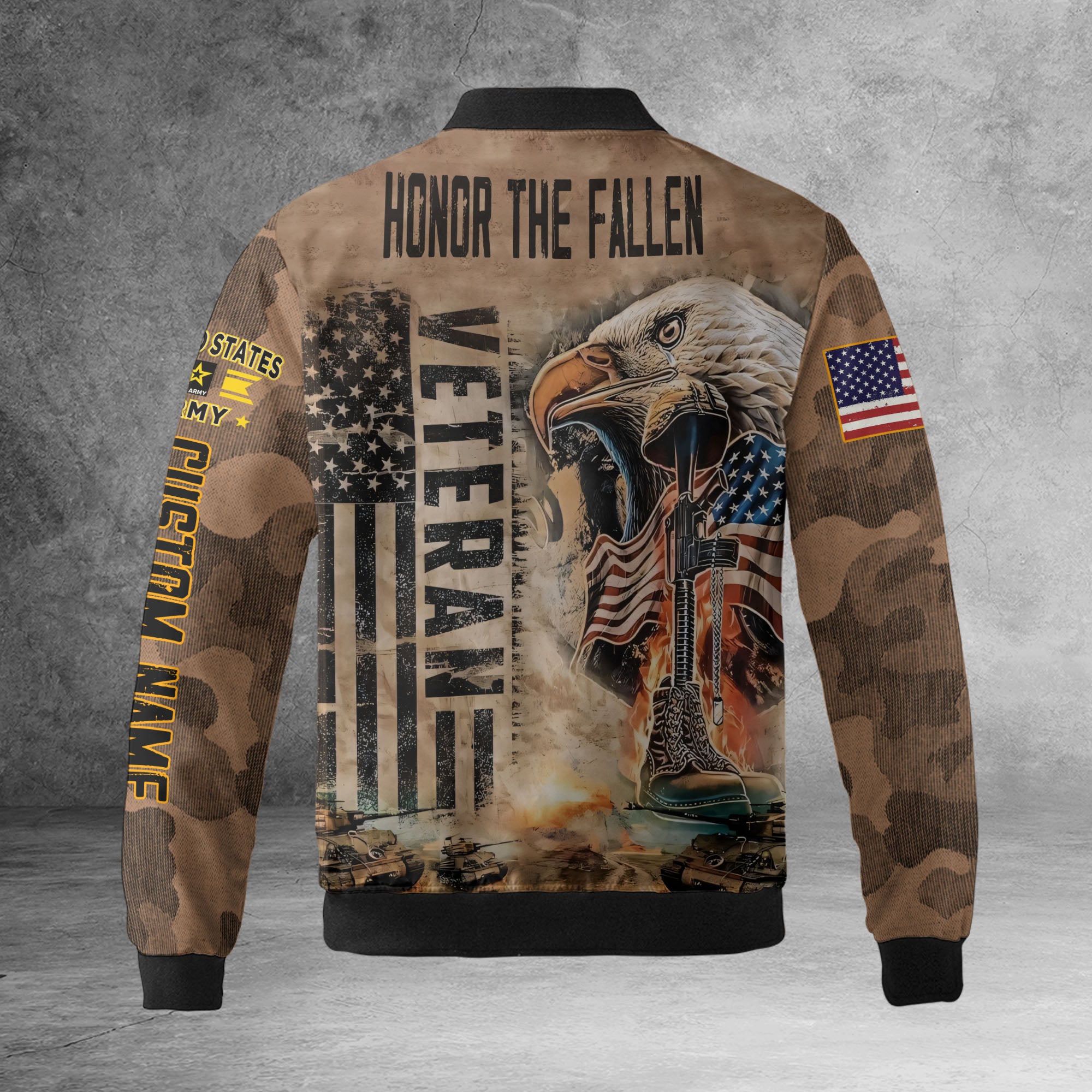 Veteran Pride Personalized All-over Print Bomber Jacket