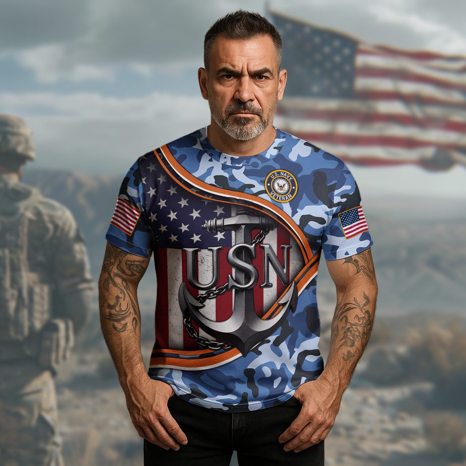 United States Navy 250th All-over Print T-Shirt Secondary image