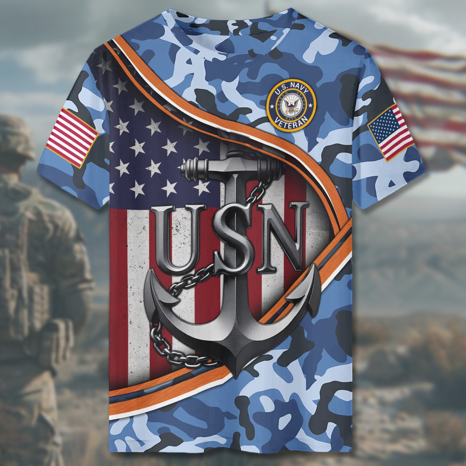 United States Navy 250th All-over Print T-Shirt