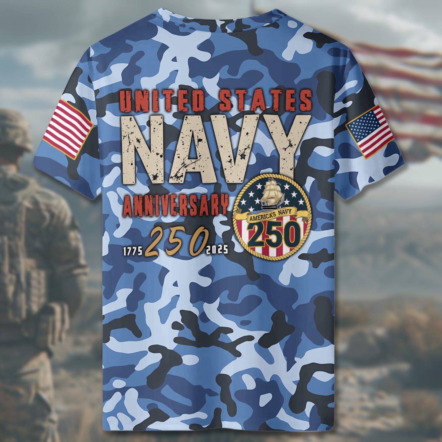 United States Navy 250th All-over Print T-Shirt