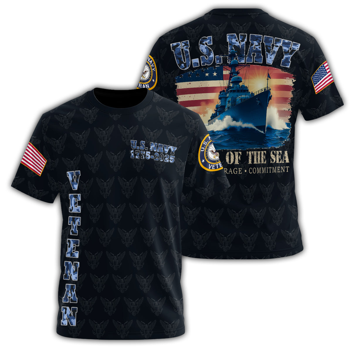 U.S. Navy Power of the Sea All-over Print T-Shirt Main image