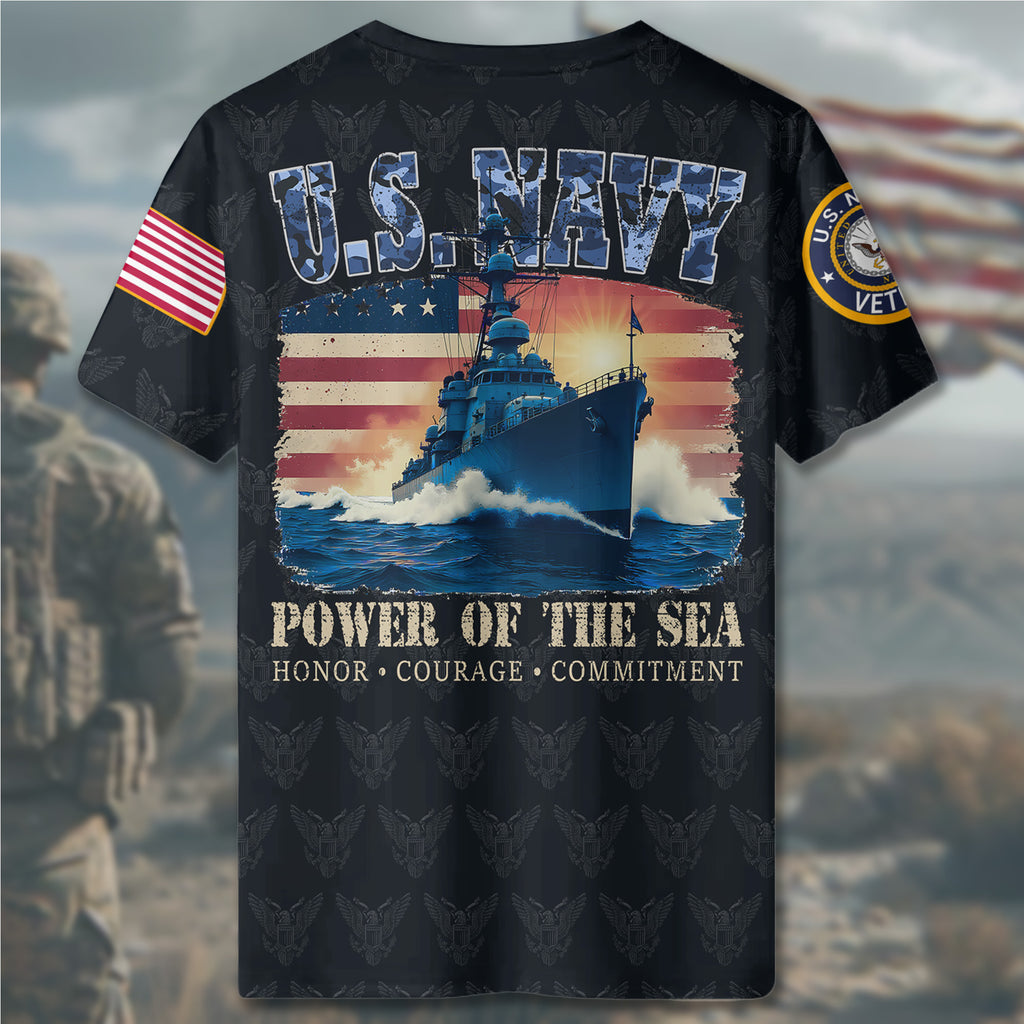 U.S. Navy Power of the Sea All-over Print T-Shirt