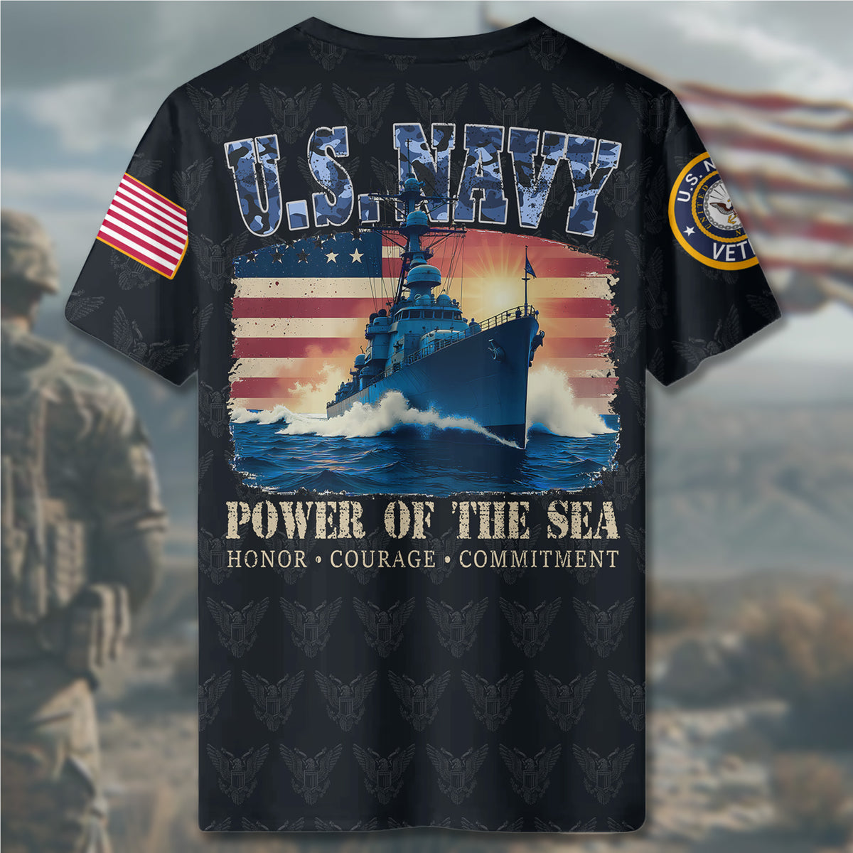 U.S. Navy Power of the Sea All-over Print T-Shirt