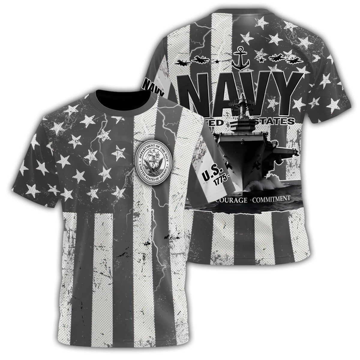 U.S. Navy Veteran Proudly All-over Print T-Shirt Main image