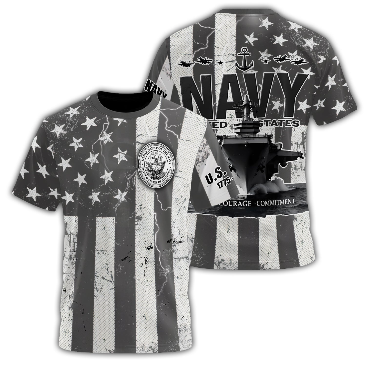 U.S. Navy Veteran Proudly All-over Print T-Shirt