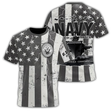 U.S. Navy Veteran Proudly All-over Print T-Shirt