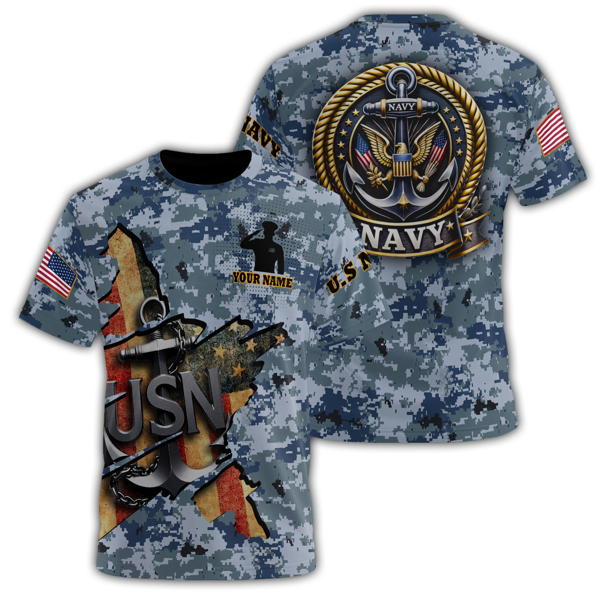 US Navy All-over Print Personalized T-Shirt Main image