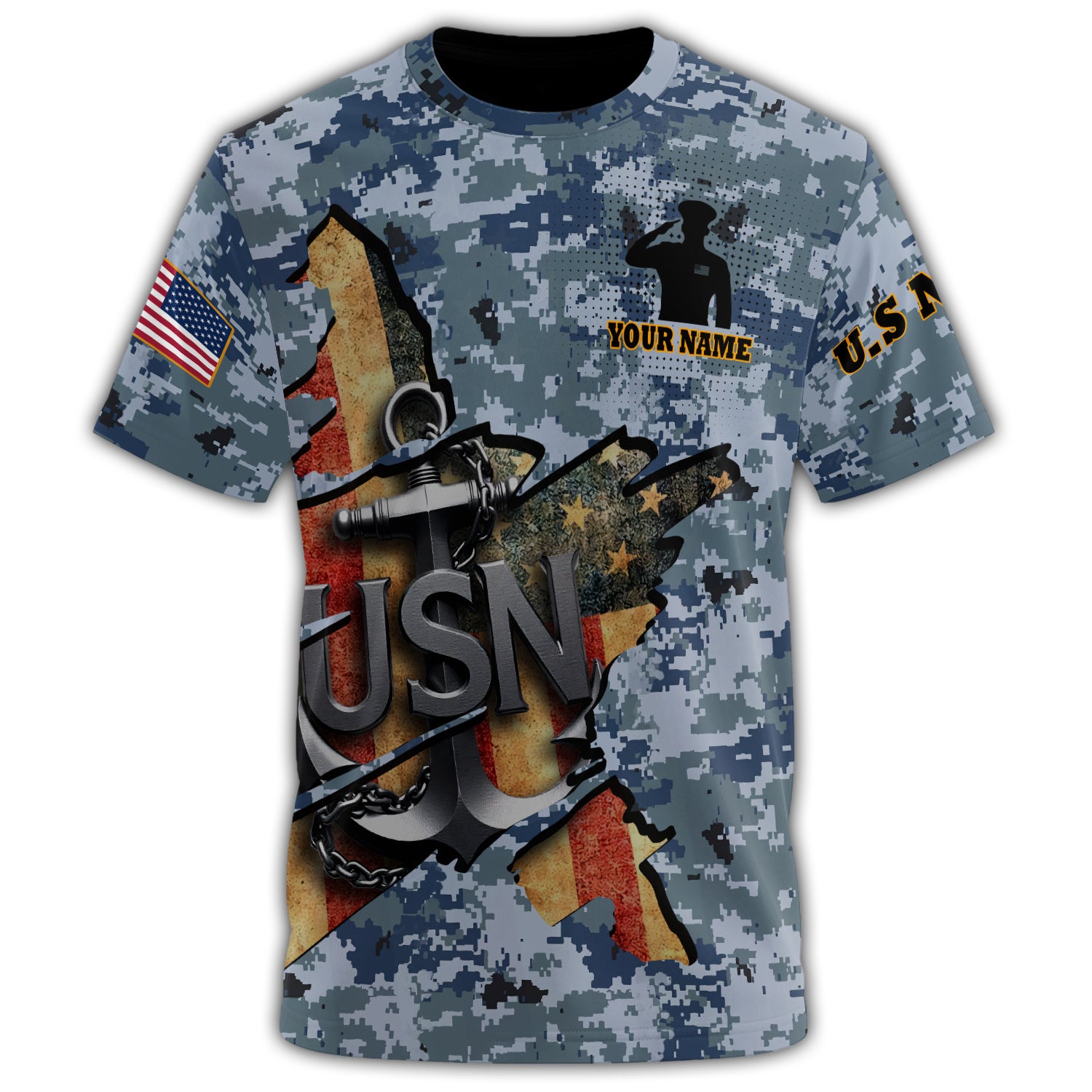 US Navy All-over Print Personalized T-Shirt Secondary image