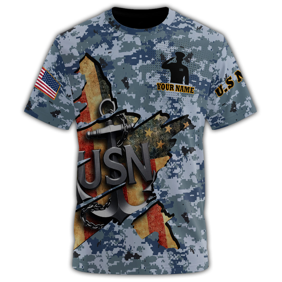 US Navy All-over Print Personalized T-Shirt