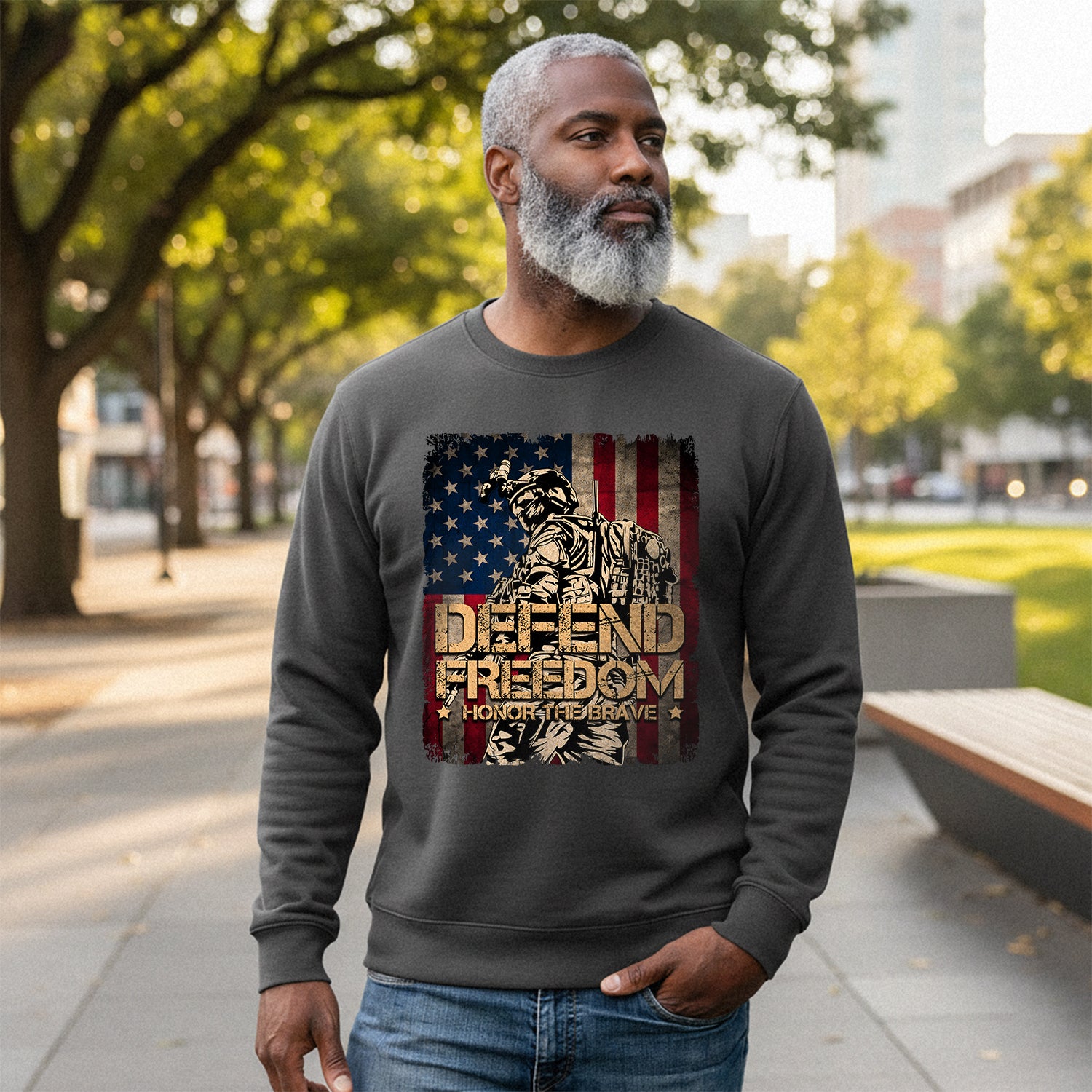 Defend Freedom Honor the Brave US Sweatshirt