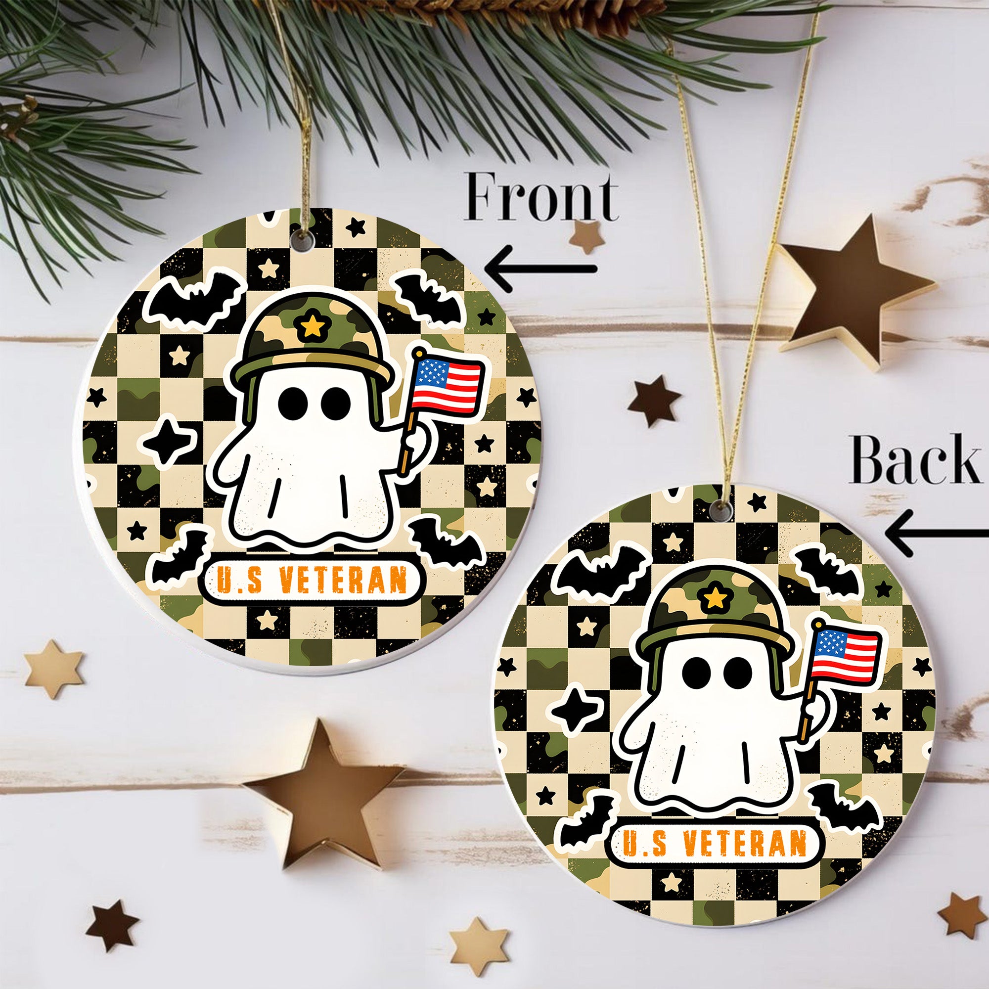US Veteran Halloween Spirit Ornament
