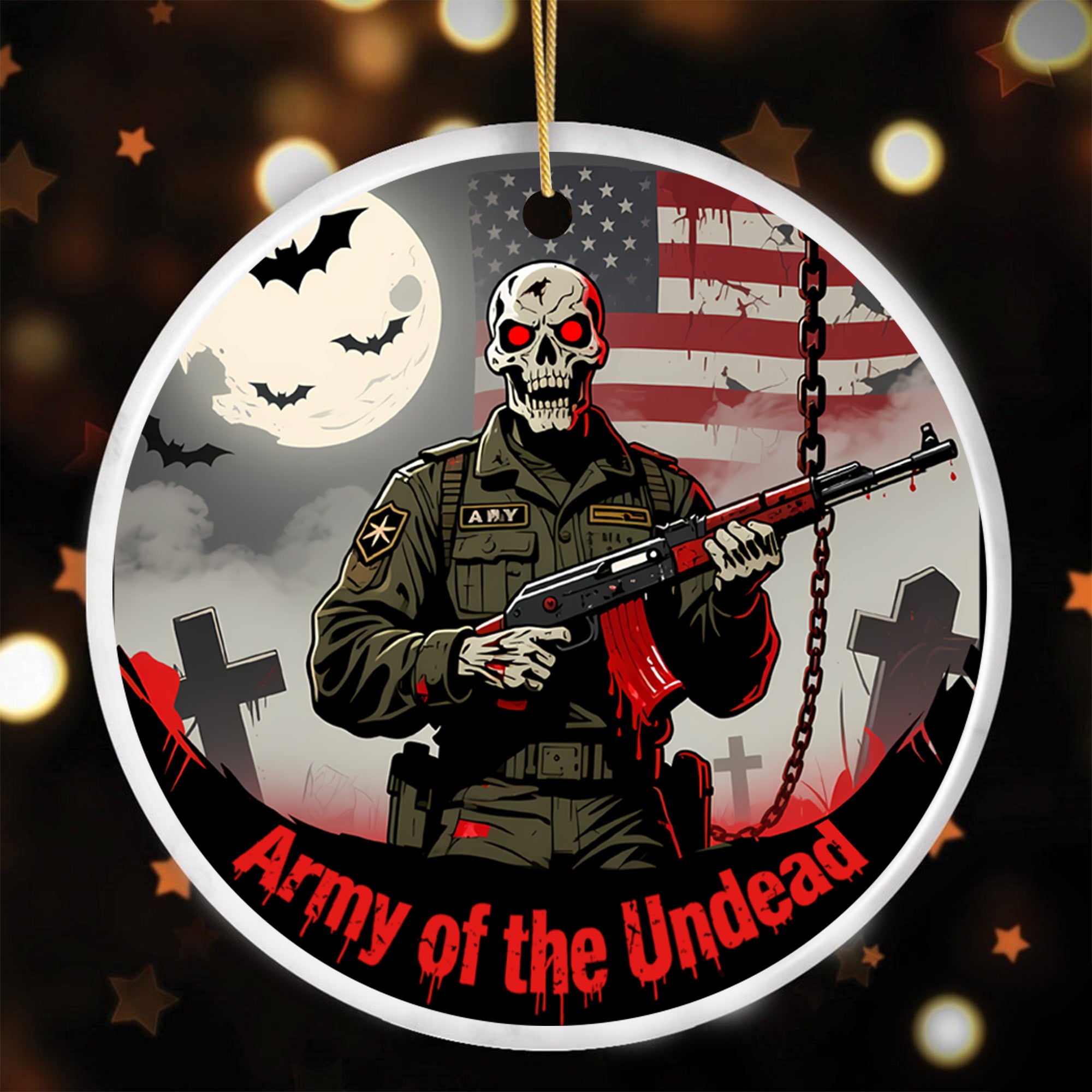 Army of the Undead Halloween Military Veteran Patriotic Ornament