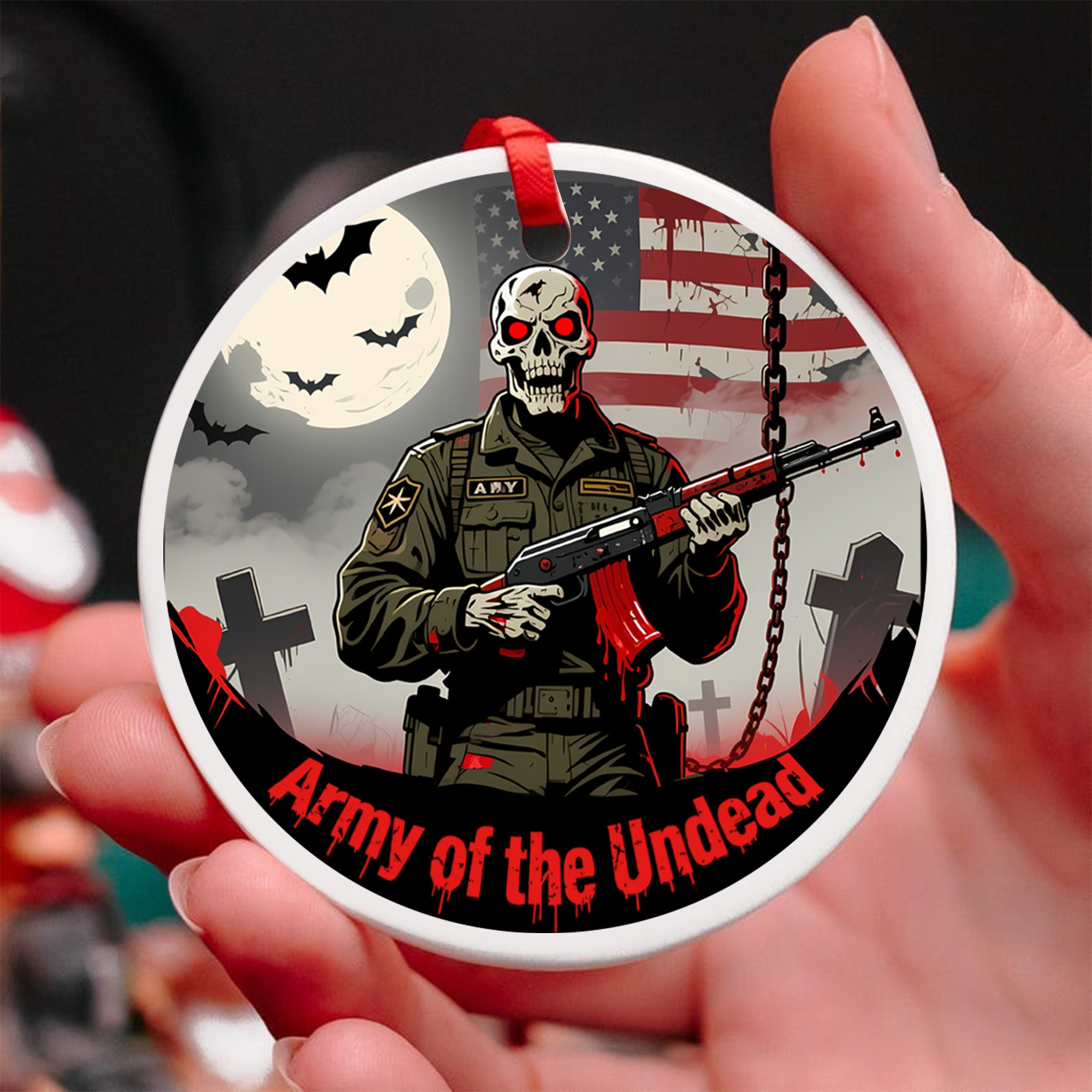 Army of the Undead Halloween Military Veteran Patriotic Ornament