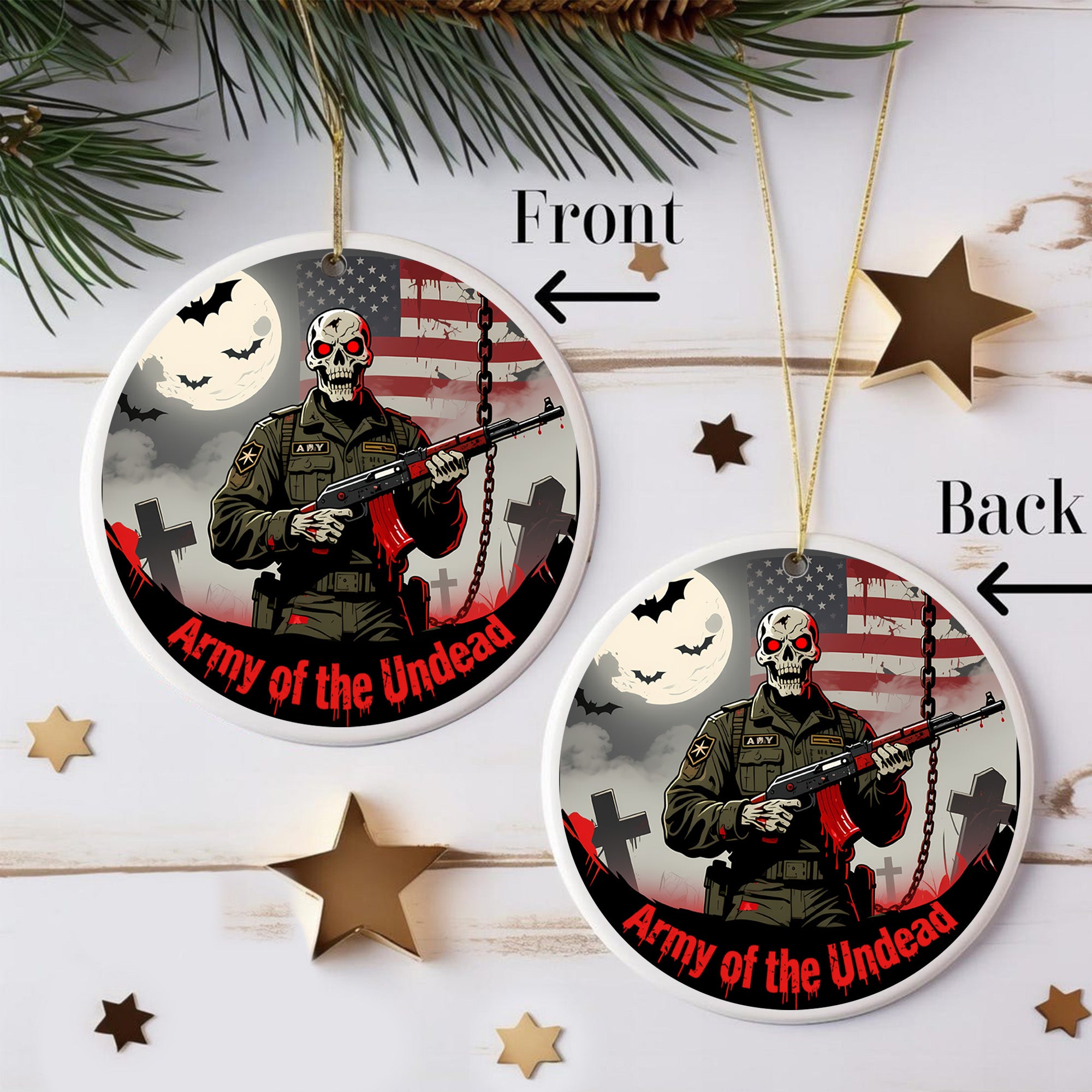 Army of the Undead Halloween Military Veteran Patriotic Ornament