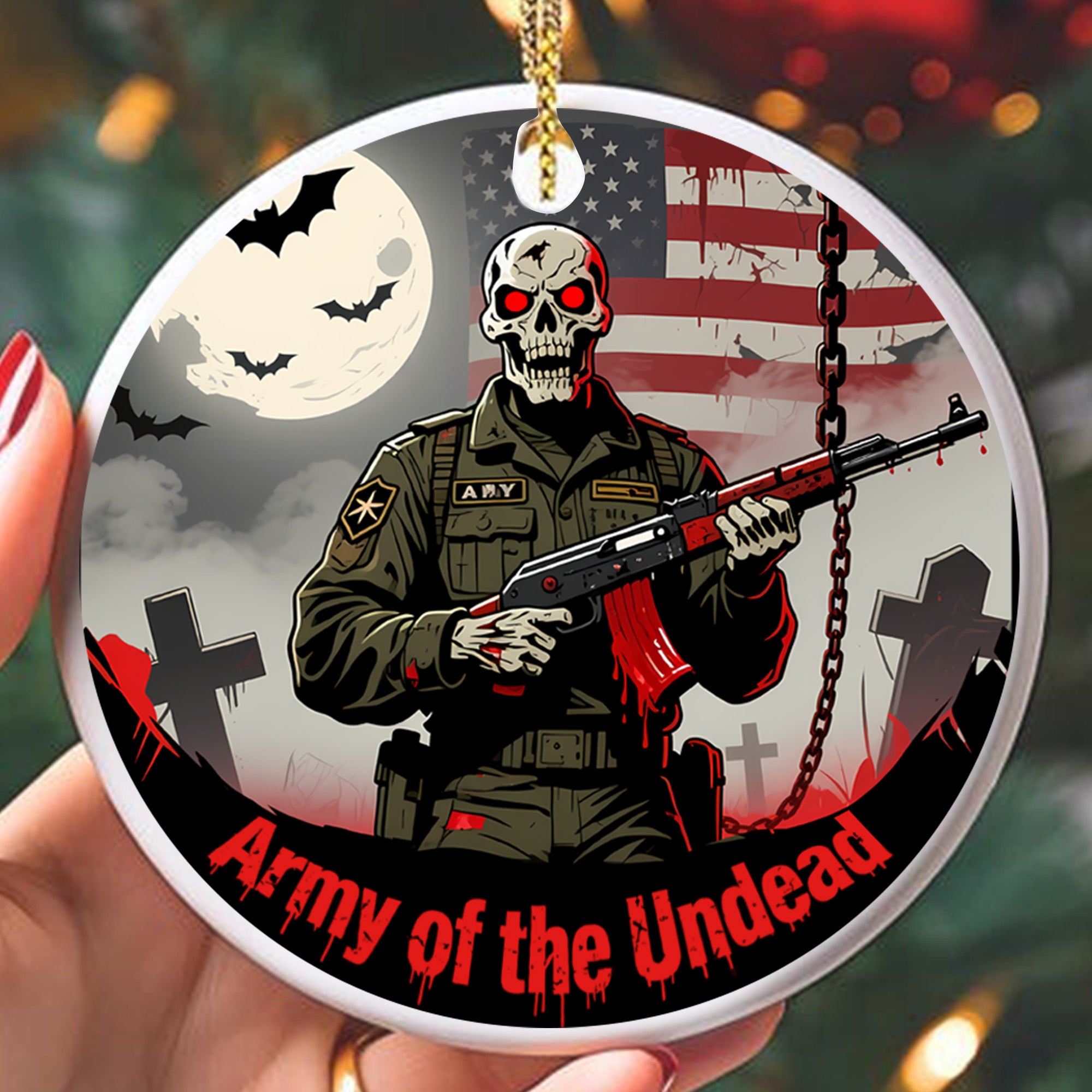 Army of the Undead Halloween Military Veteran Patriotic Ornament