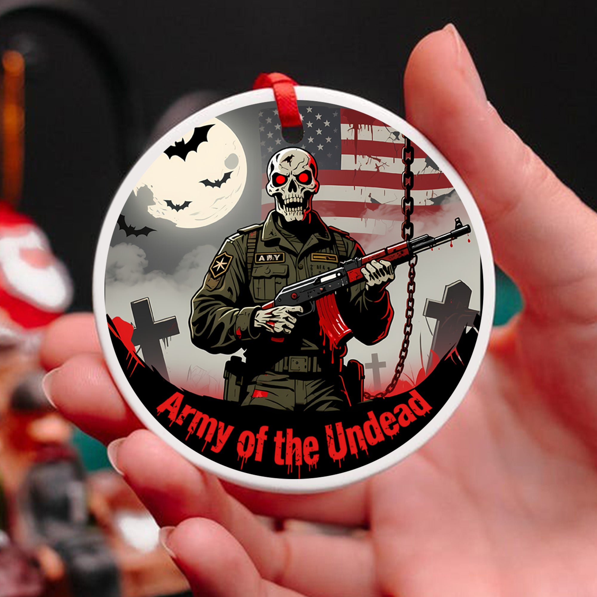 Army of the Undead Halloween Military Veteran Patriotic Ornament