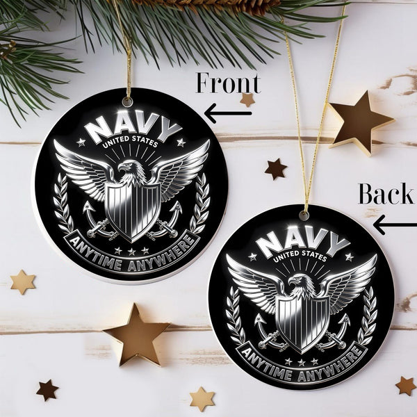 U.S. Navy Anytime Anywhere Veteran Ornament