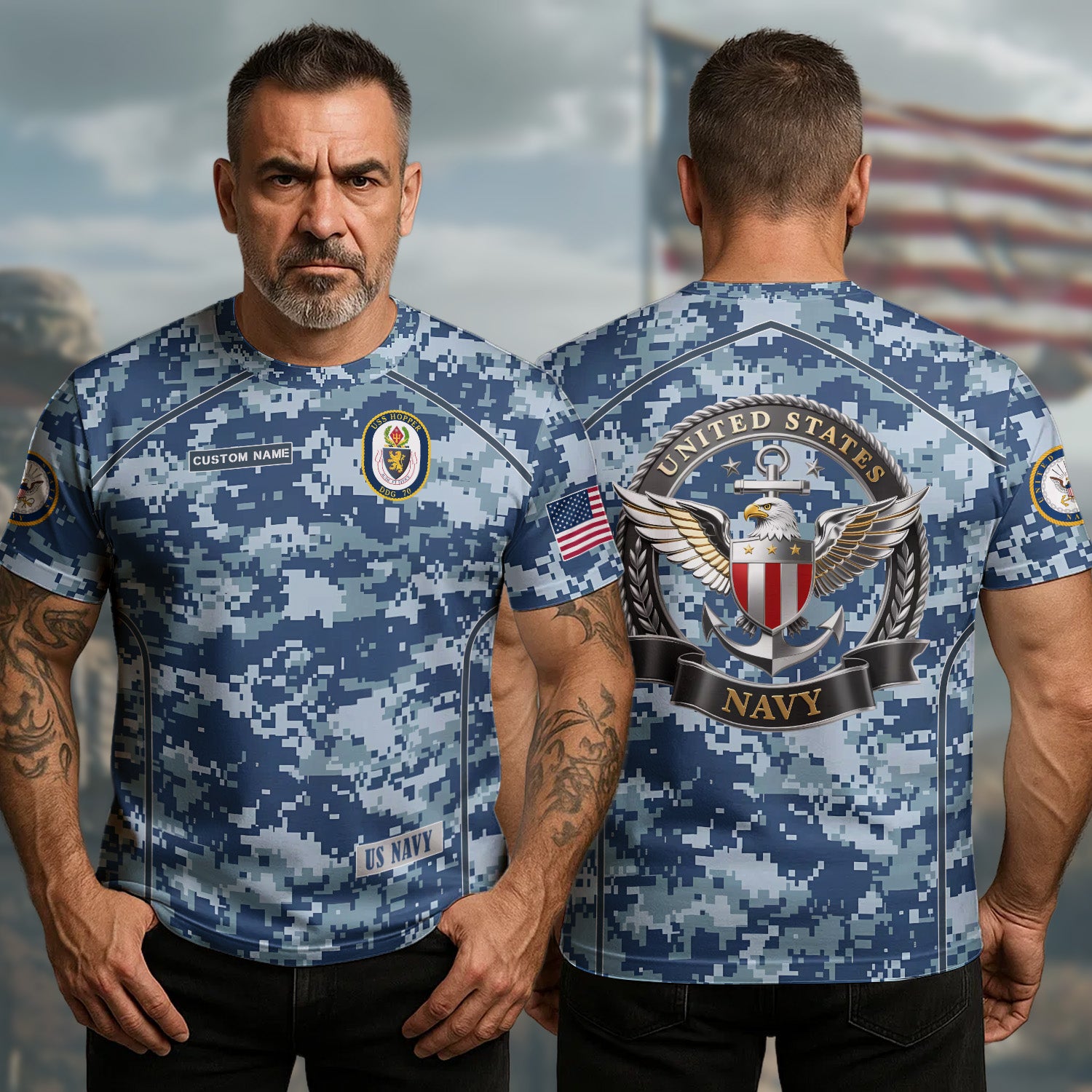 United States Navy Military All-over Print T-Shirt