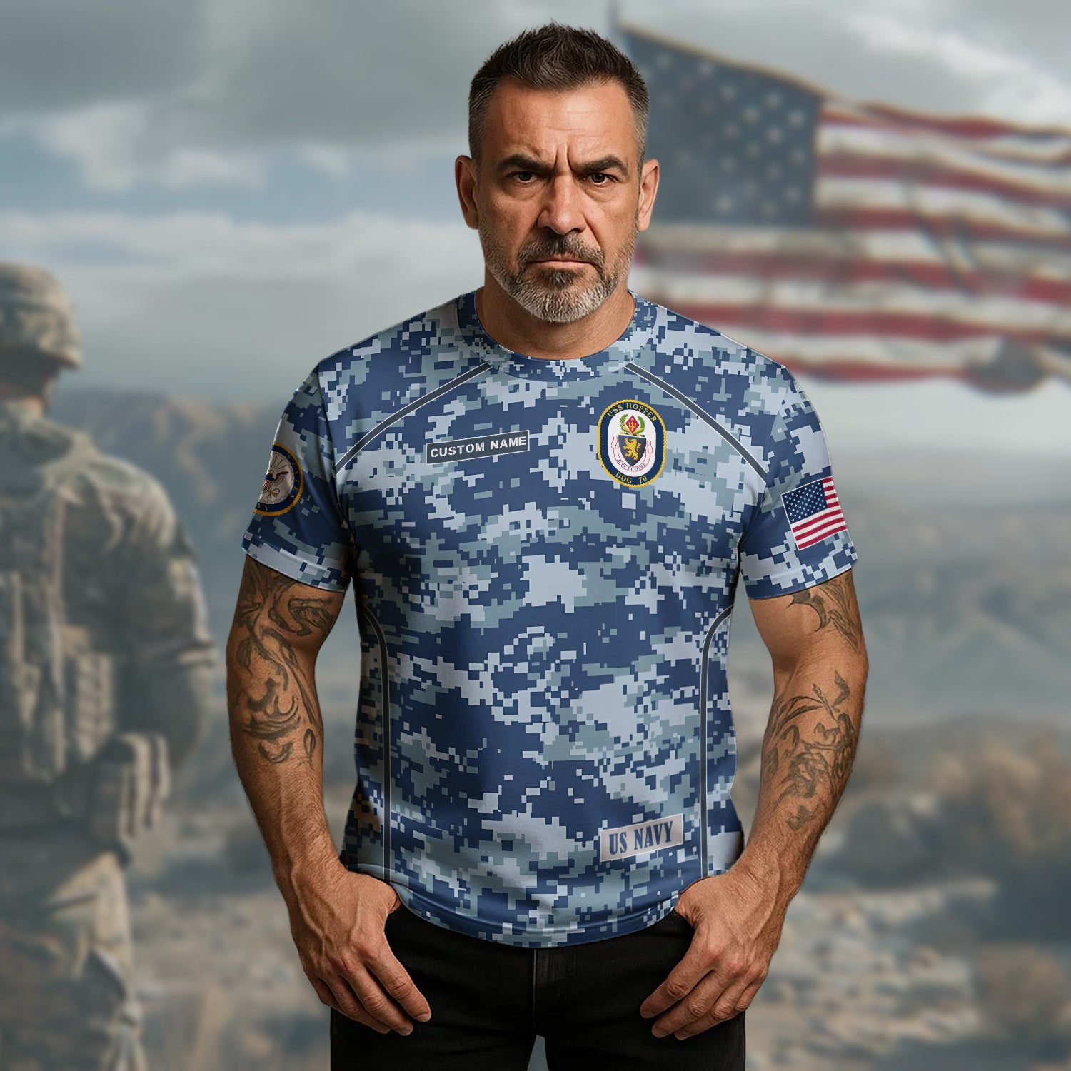 United States Navy Military All-over Print T-Shirt Secondary image