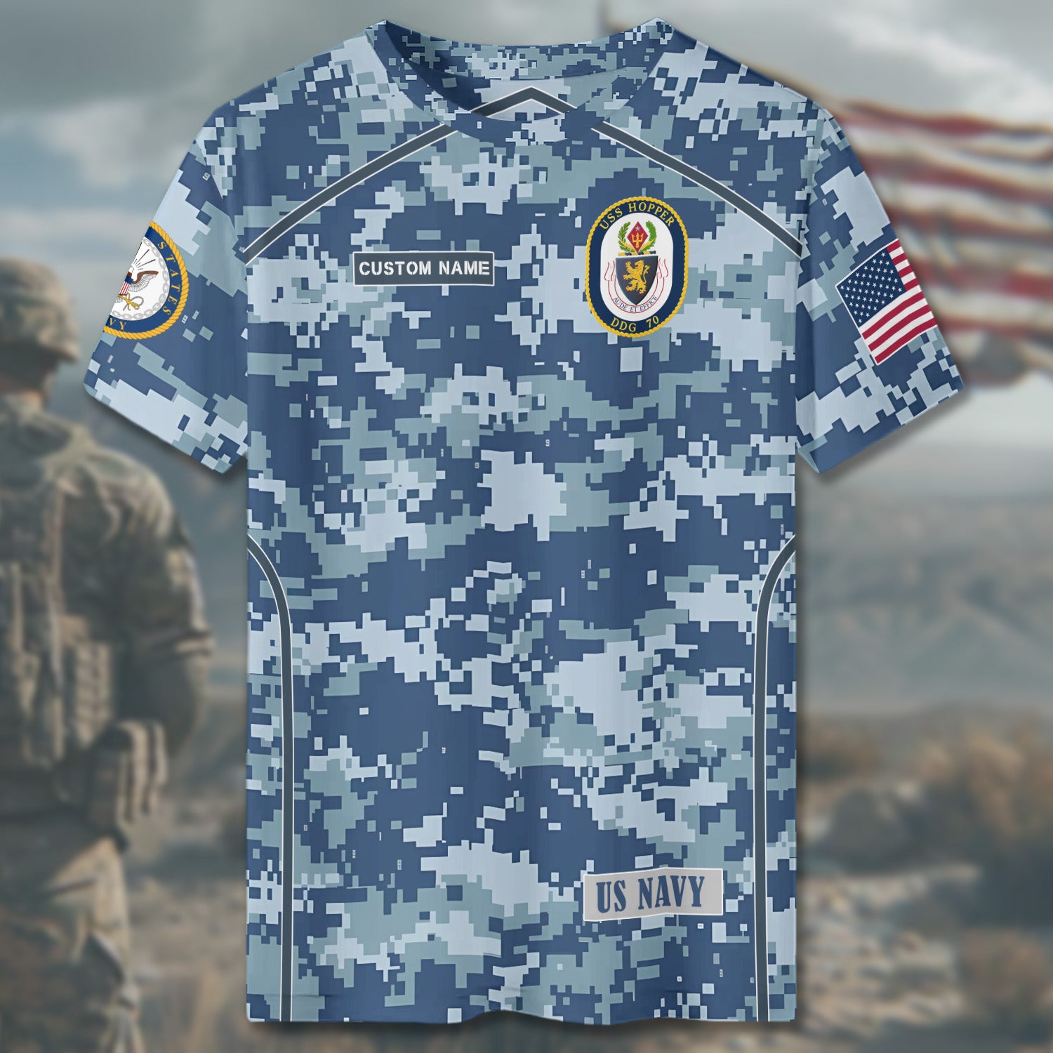 United States Navy Military All-over Print T-Shirt