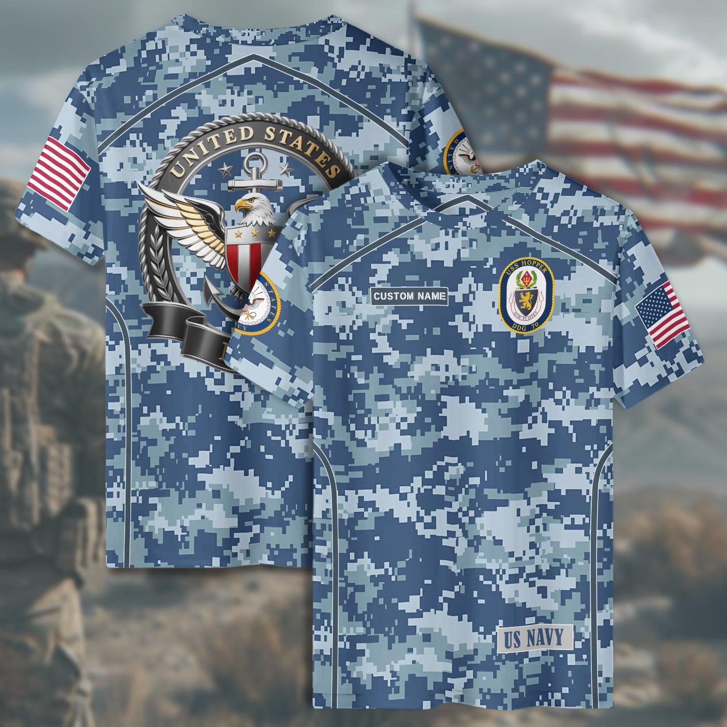 United States Navy Military All-over Print T-Shirt