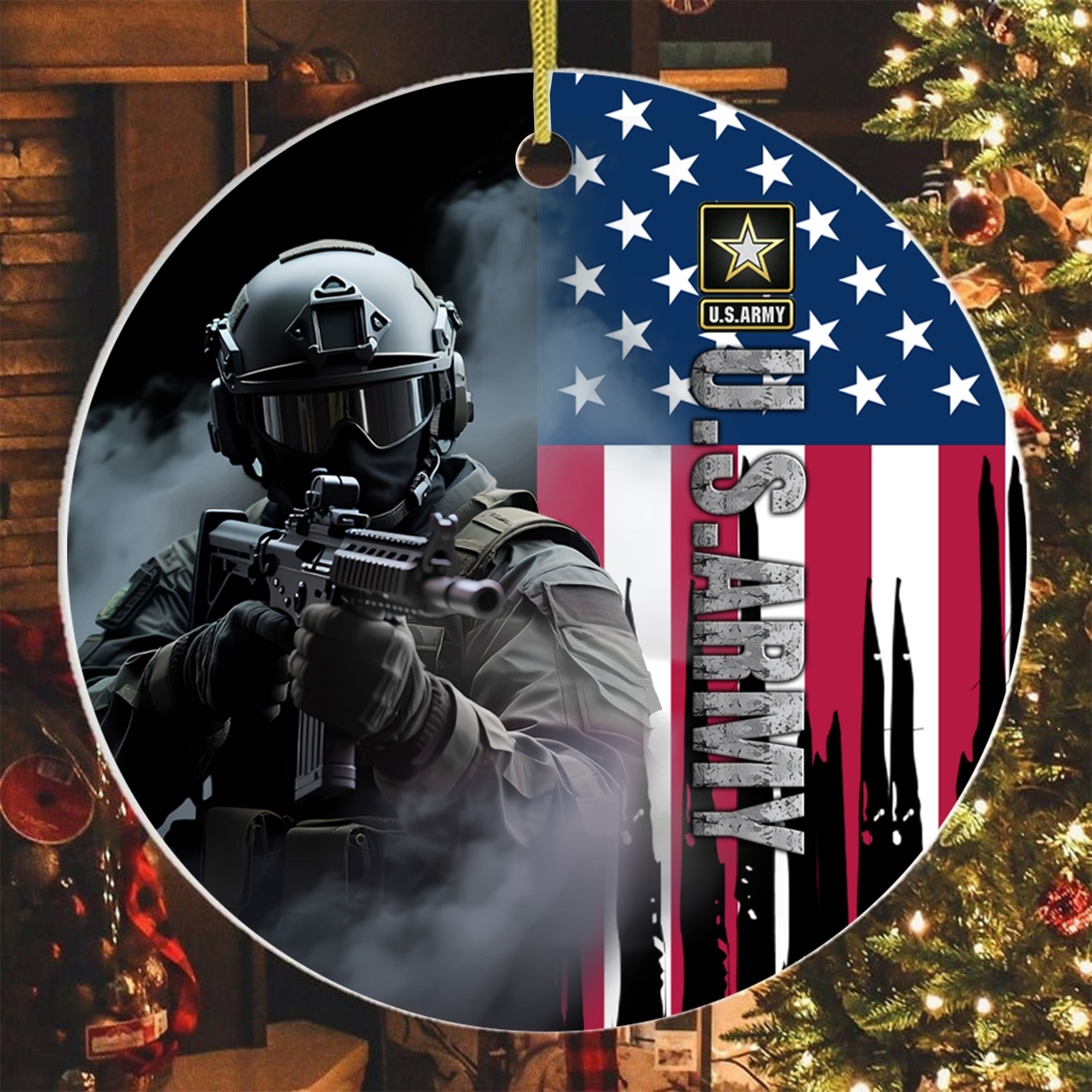 U.S. Army Honor the Fallen Live for the Free Tribute to Sacrifice Duty and American Freedom Ornament