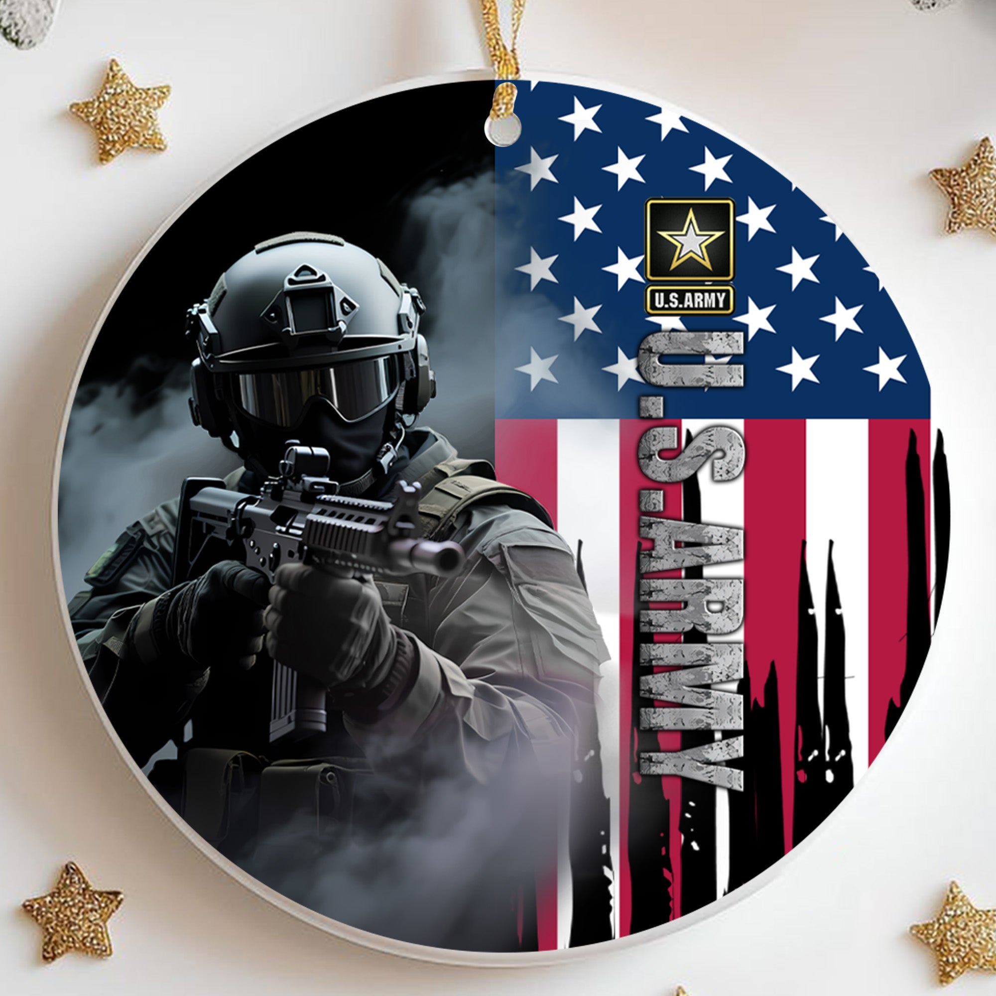 U.S. Army Honor the Fallen Live for the Free Tribute to Sacrifice Duty and American Freedom Ornament