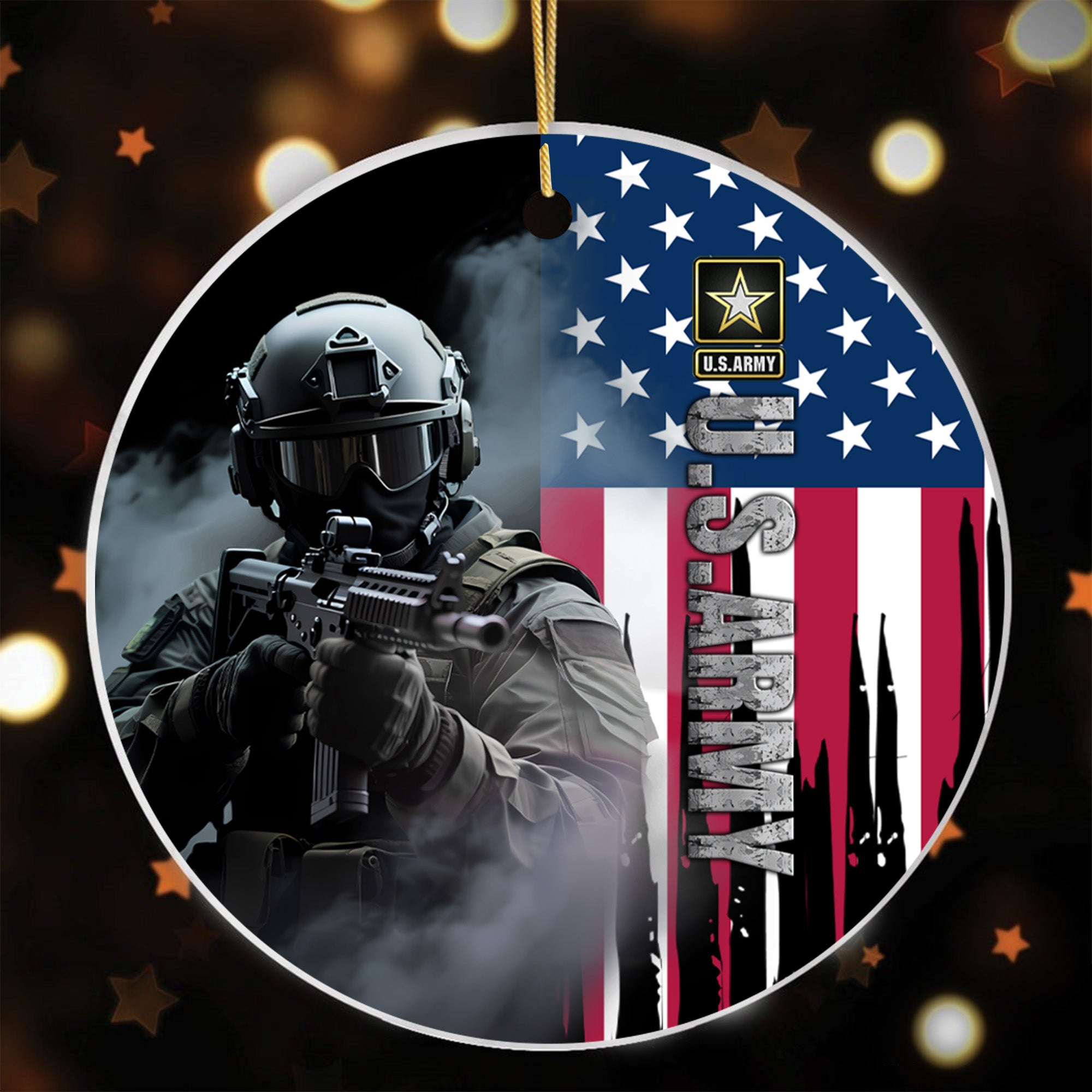 U.S. Army Honor the Fallen Live for the Free Tribute to Sacrifice Duty and American Freedom Ornament