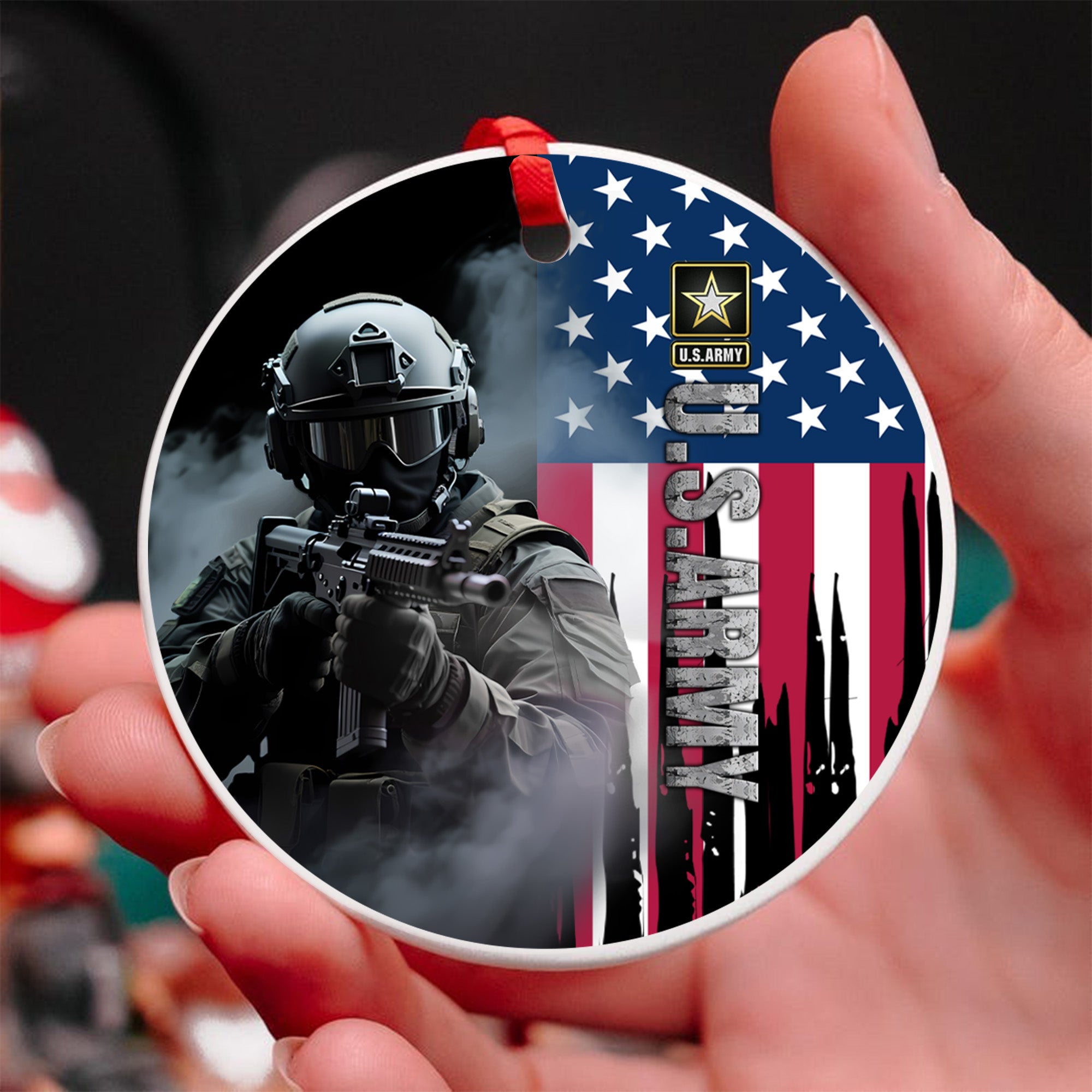 U.S. Army Honor the Fallen Live for the Free Tribute to Sacrifice Duty and American Freedom Ornament