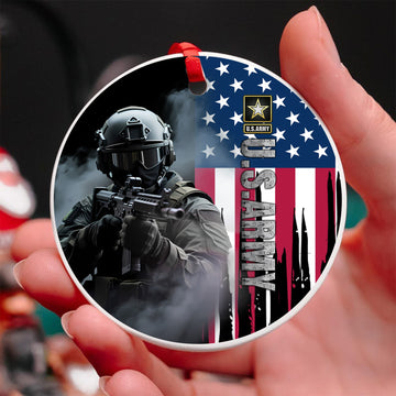 U.S. Army Honor the Fallen Live for the Free Tribute to Sacrifice Duty and American Freedom Ornament