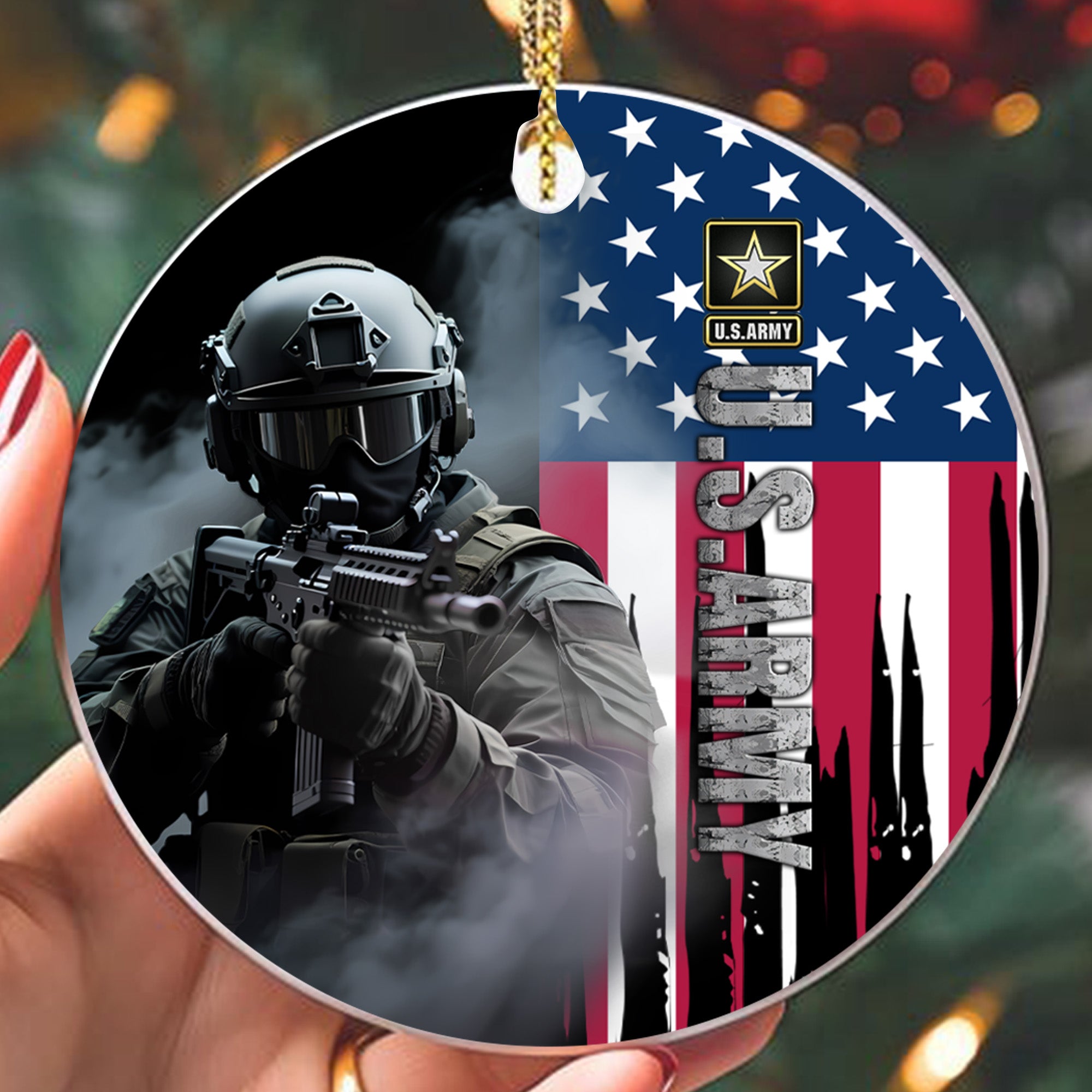 U.S. Army Honor the Fallen Live for the Free Tribute to Sacrifice Duty and American Freedom Ornament