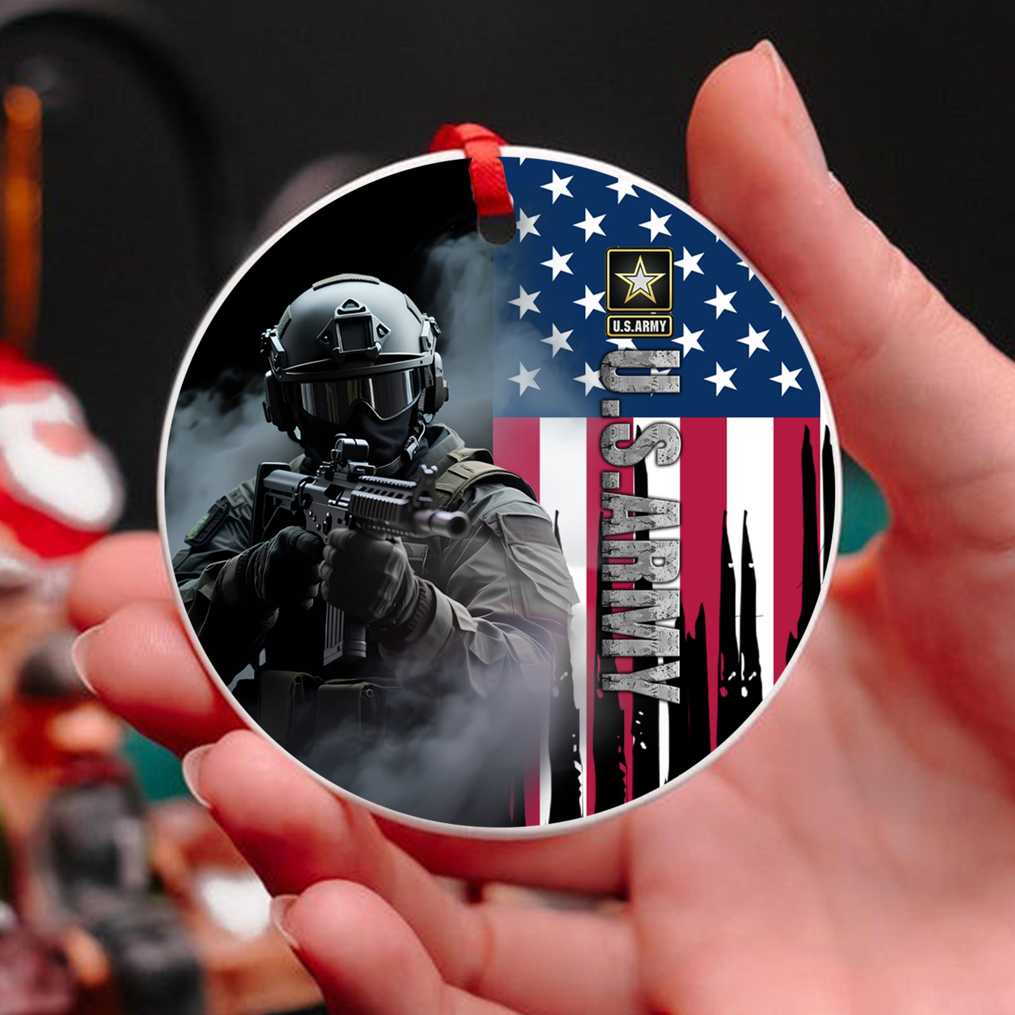 U.S. Army Honor the Fallen Live for the Free Tribute to Sacrifice Duty and American Freedom Ornament