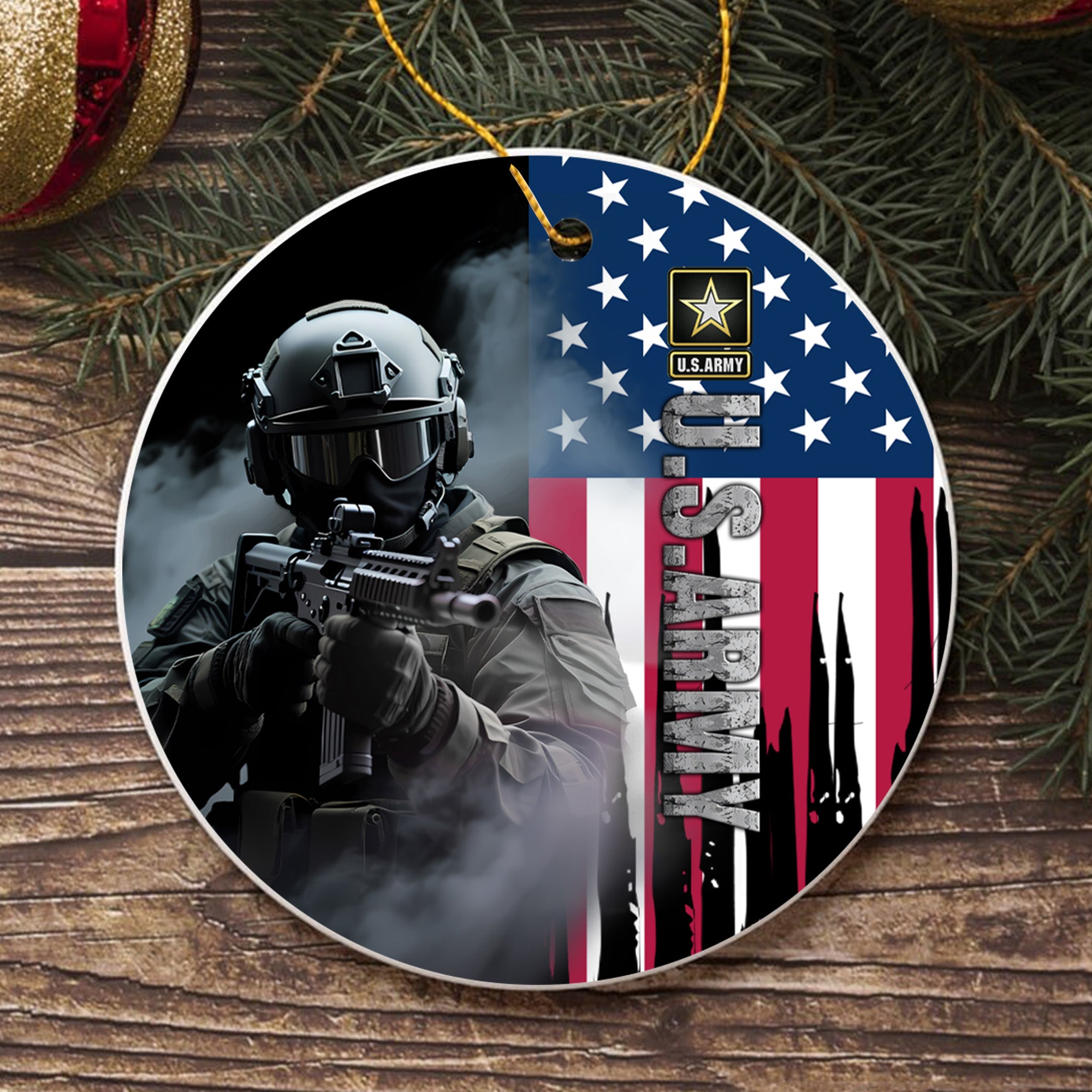 U.S. Army Honor the Fallen Live for the Free Tribute to Sacrifice Duty and American Freedom Ornament