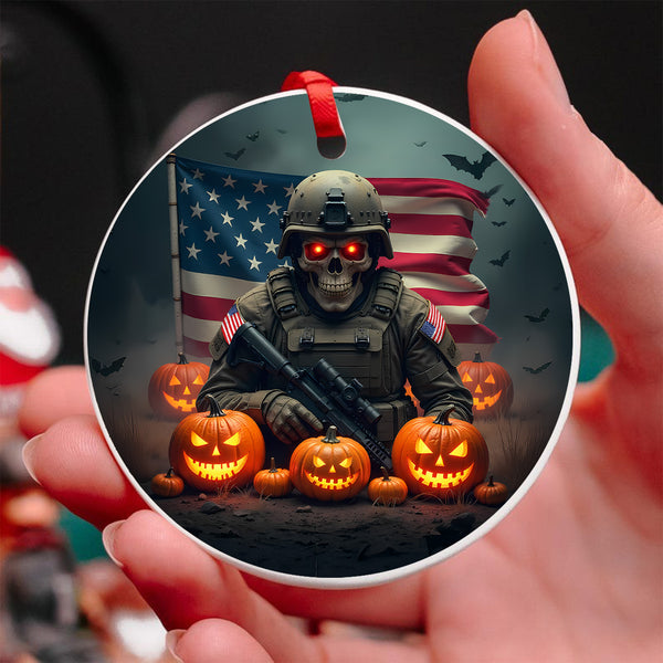 US Army Veteran Halloween Ornament
