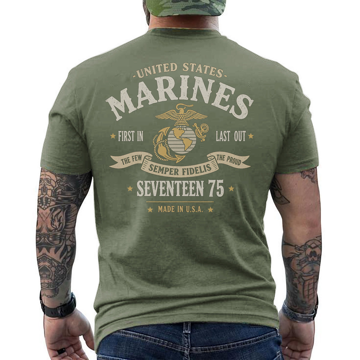United States Marines First In Last Out The Few The Proud Semper Fidelis 1775 T-Shirt