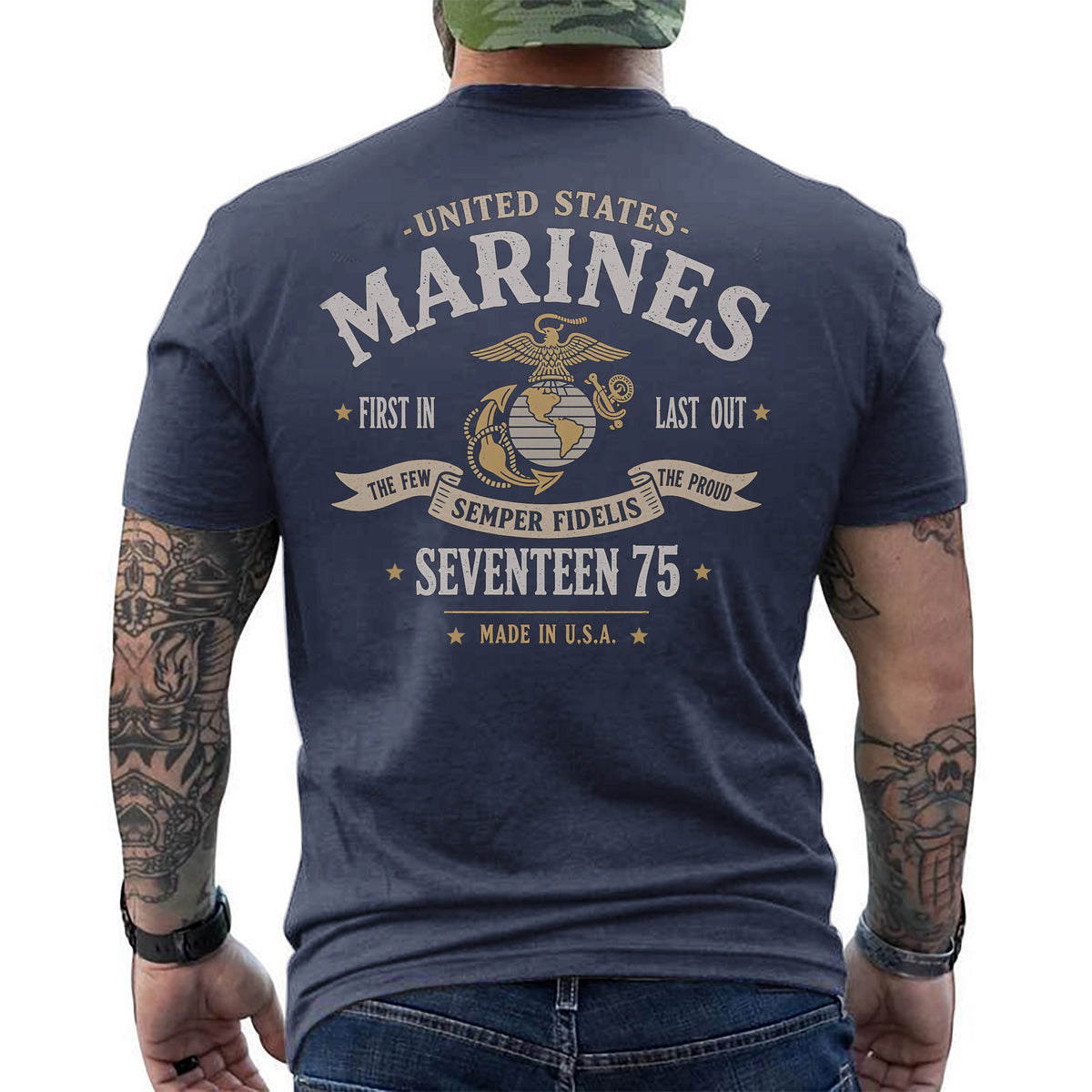 United States Marines First In Last Out The Few The Proud Semper Fidelis 1775 T-Shirt