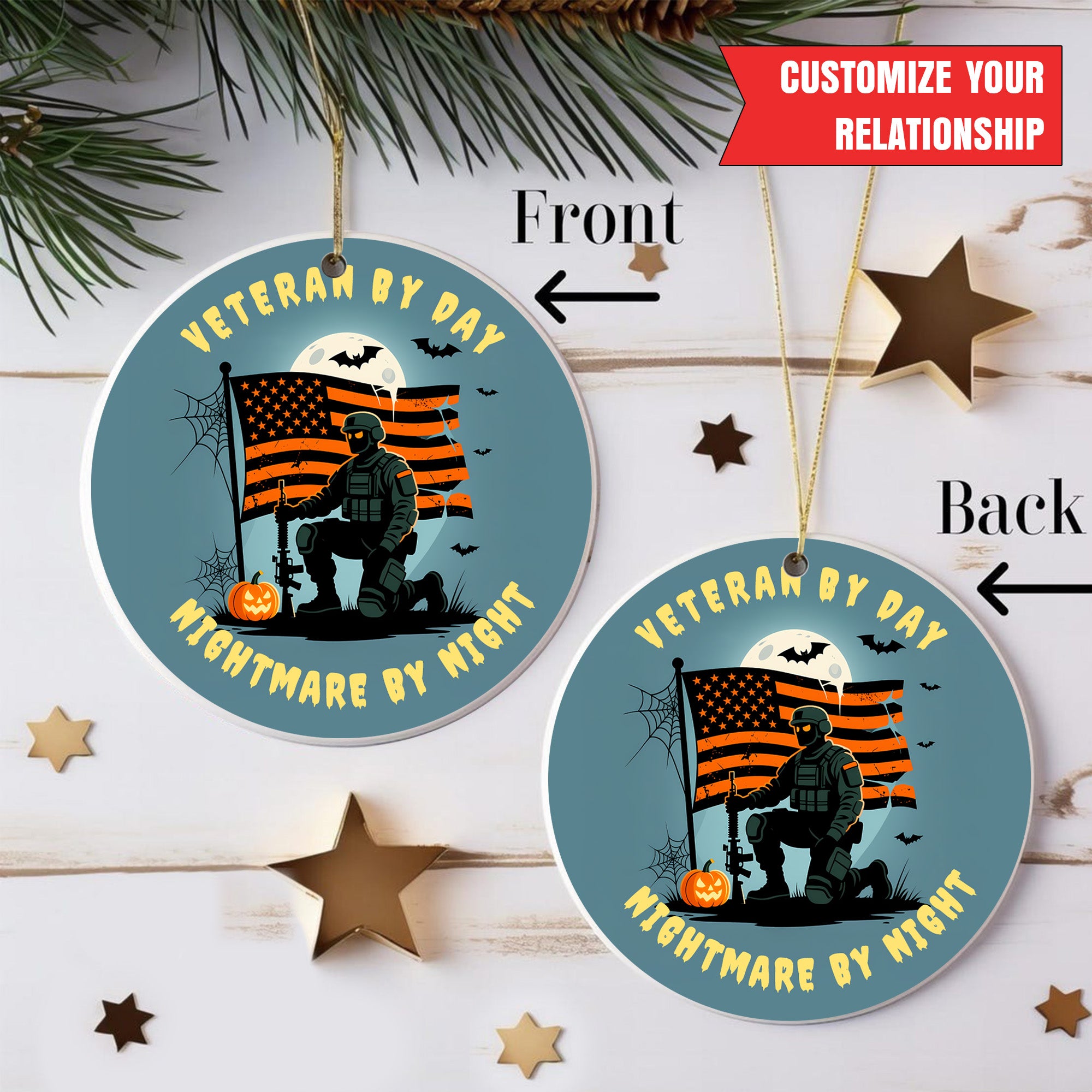 Veteran by Day Halloween Ornament