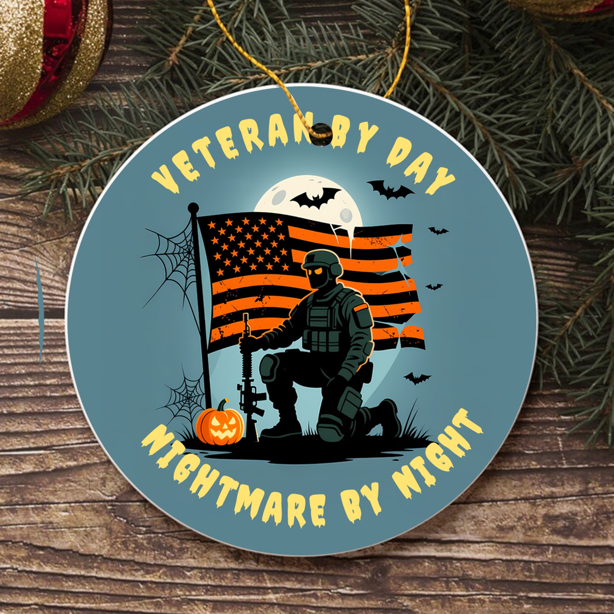 Veteran by Day Halloween Ornament